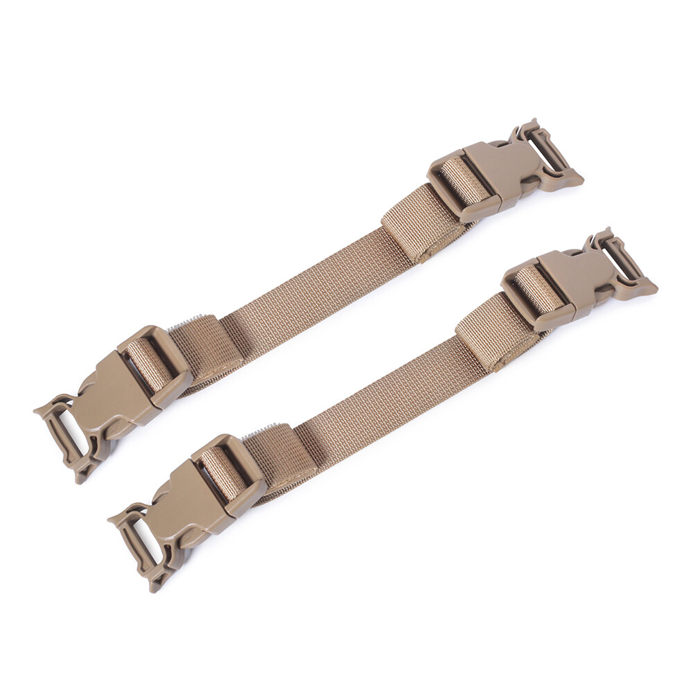2 pcs Tactical MOLLE Straps w/ Buckle Clip Tactical Backpack Accessory Strap Tan