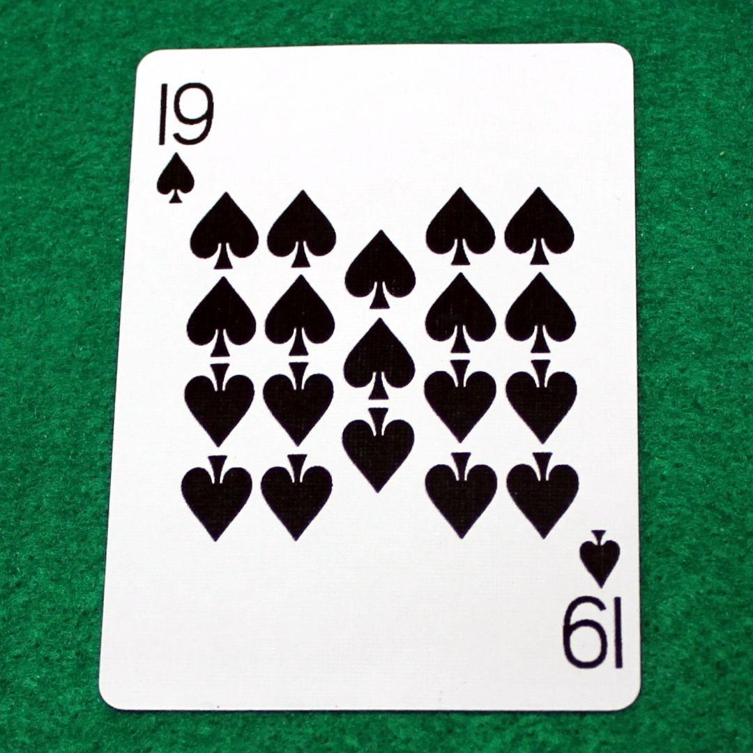 19 of Spades, Bicycle Printed Gaff Card, Red