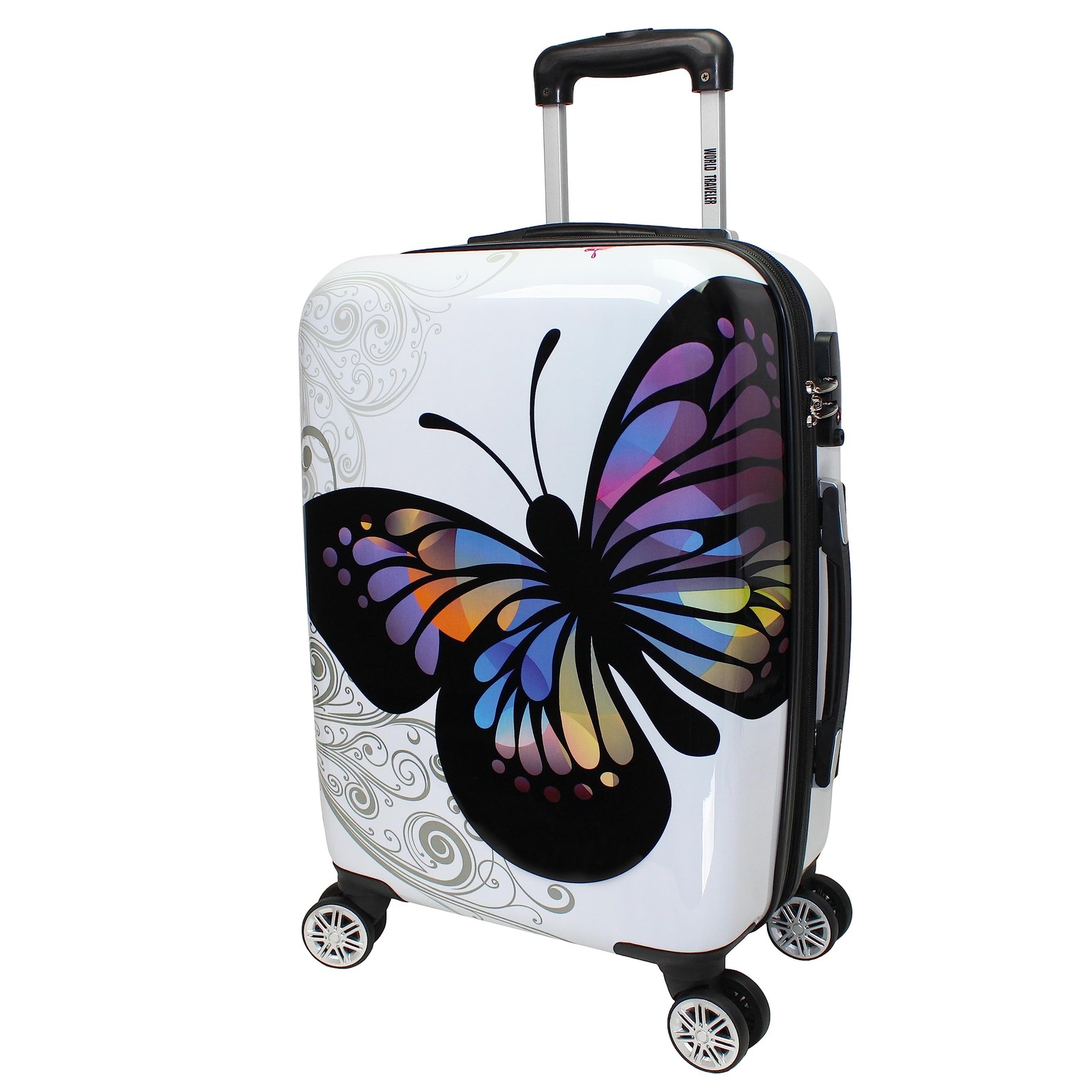 Butterfly 20-Inch Carry-On Polycarbonage Hardside Expandable Spinner Luggage ...