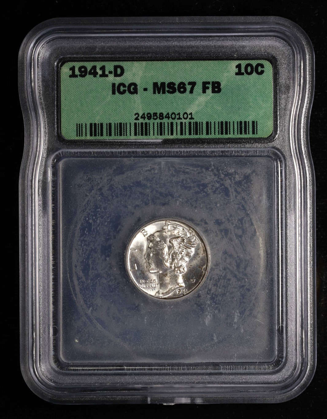1941-D Mercury Dime 10C ICG MS67 FB