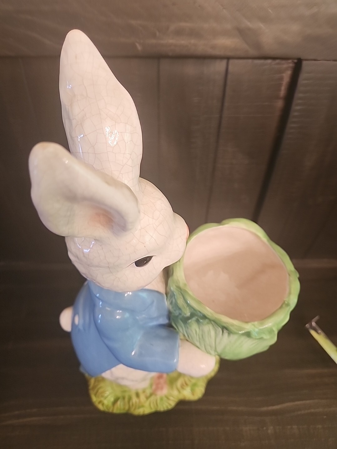 16" Easter Bunny Rabbit Ceramic Planter