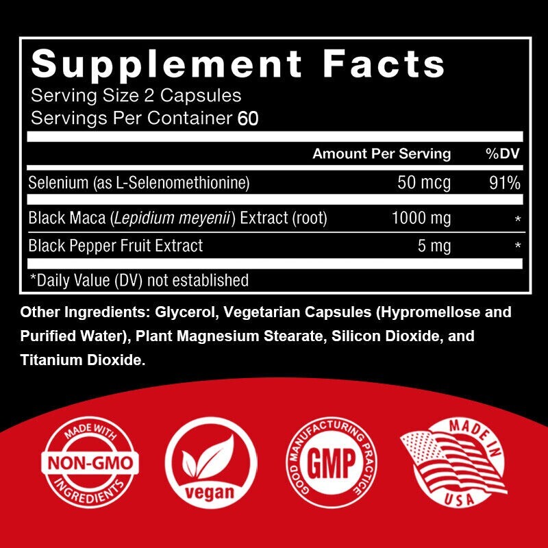 Maca Root 1000 Mg, 120 Capsules - Non-GMO, Gluten-Free
