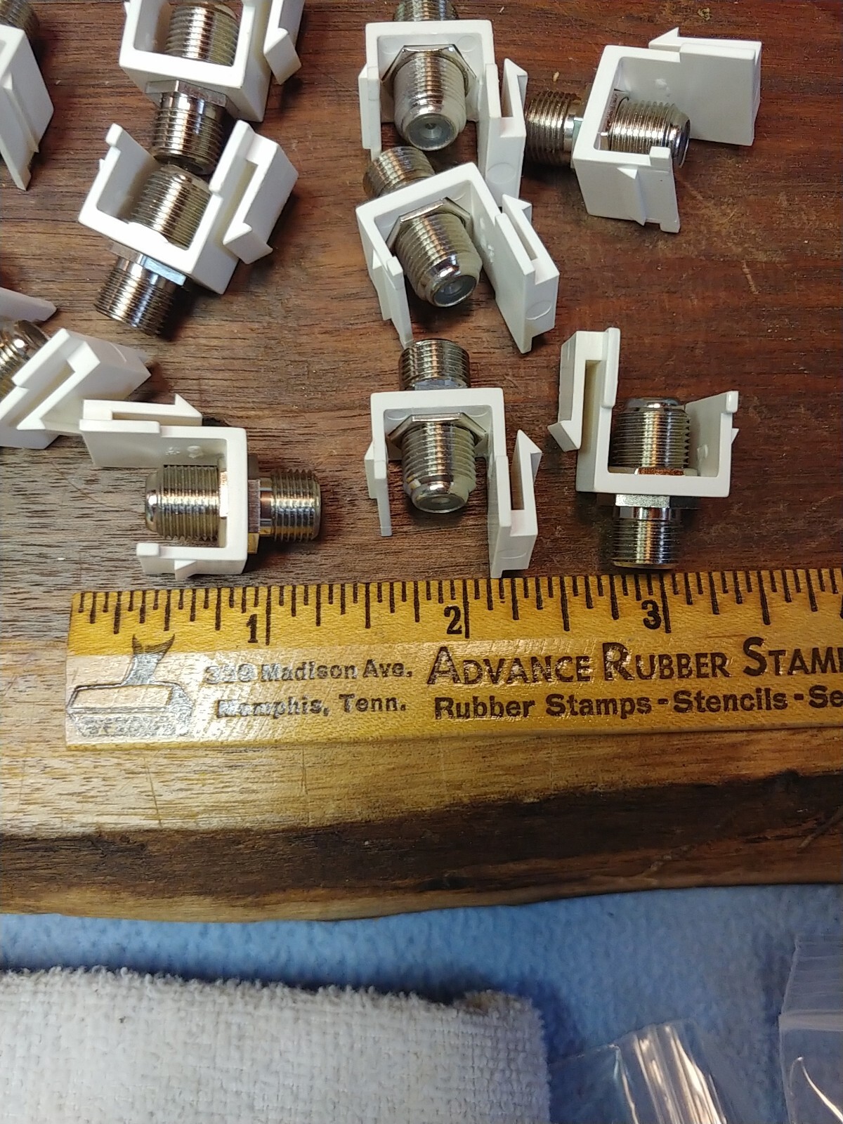 (15) Keystone Mini Jack Modular F Type White NOS