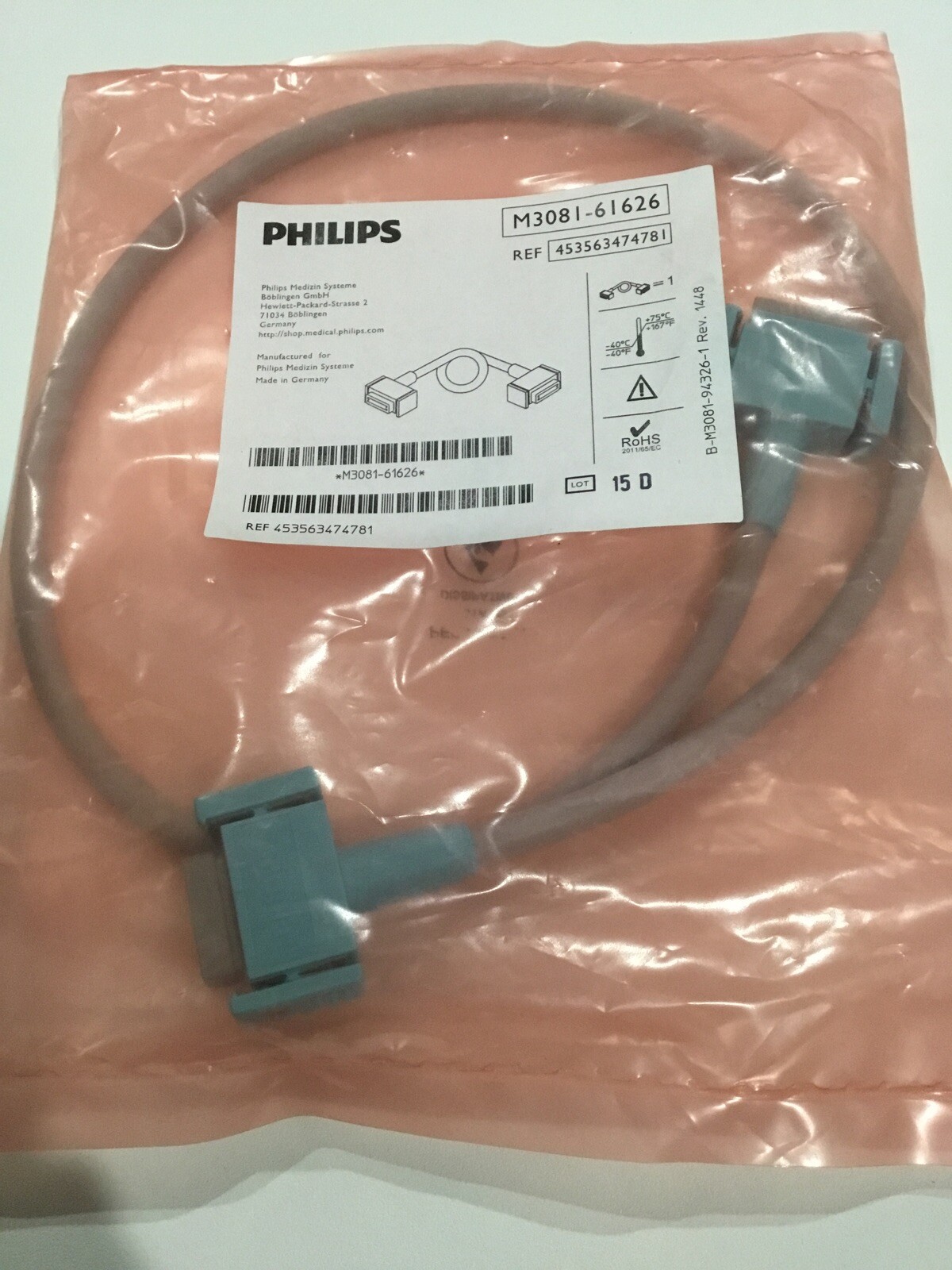 Philips IntelliVue Patient Monitoring Link Cable Ref M3081-61626