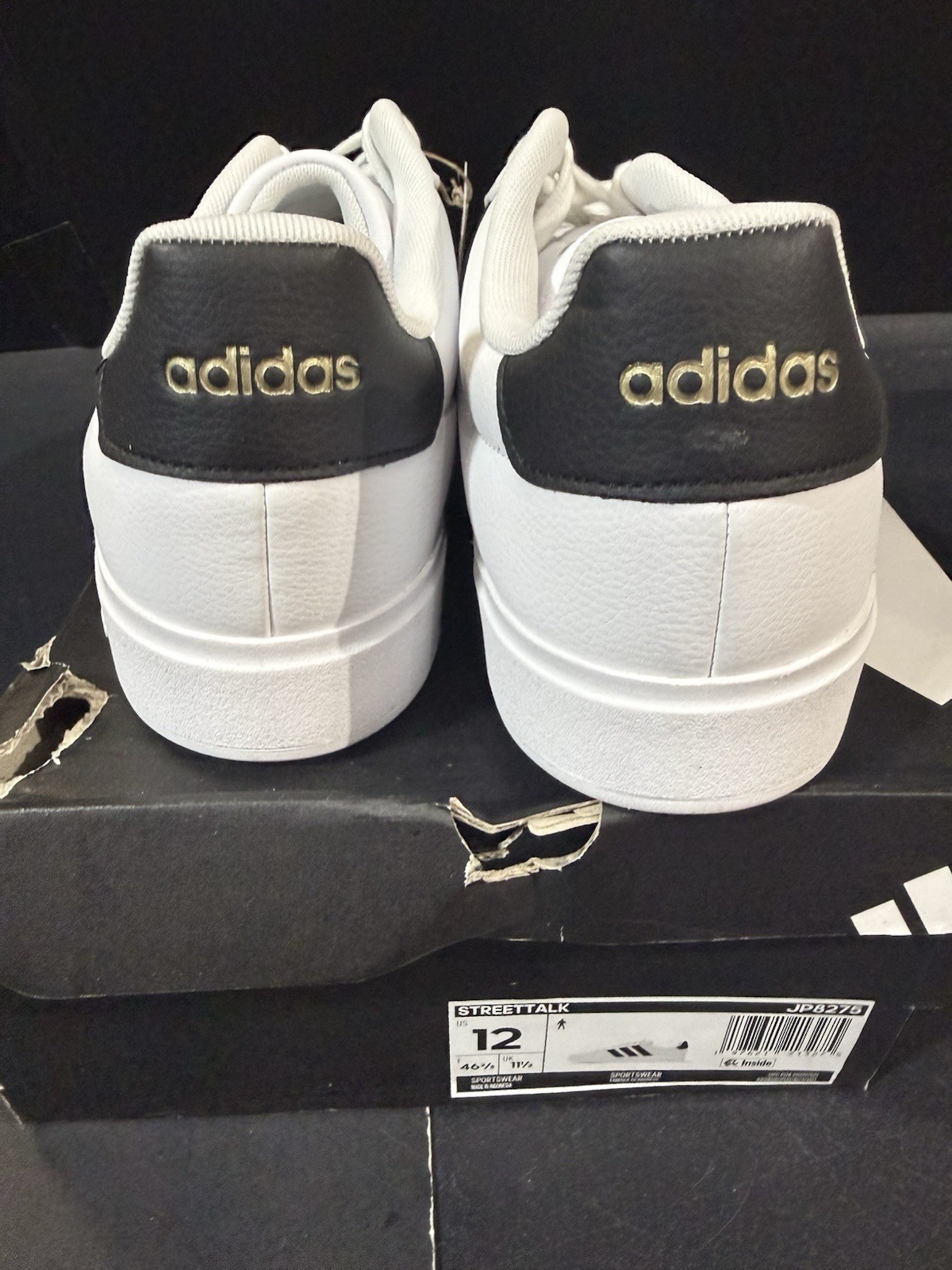 New Adidas Streettalk Men's White/ Black Sneakers JP8275 US. Size 12
