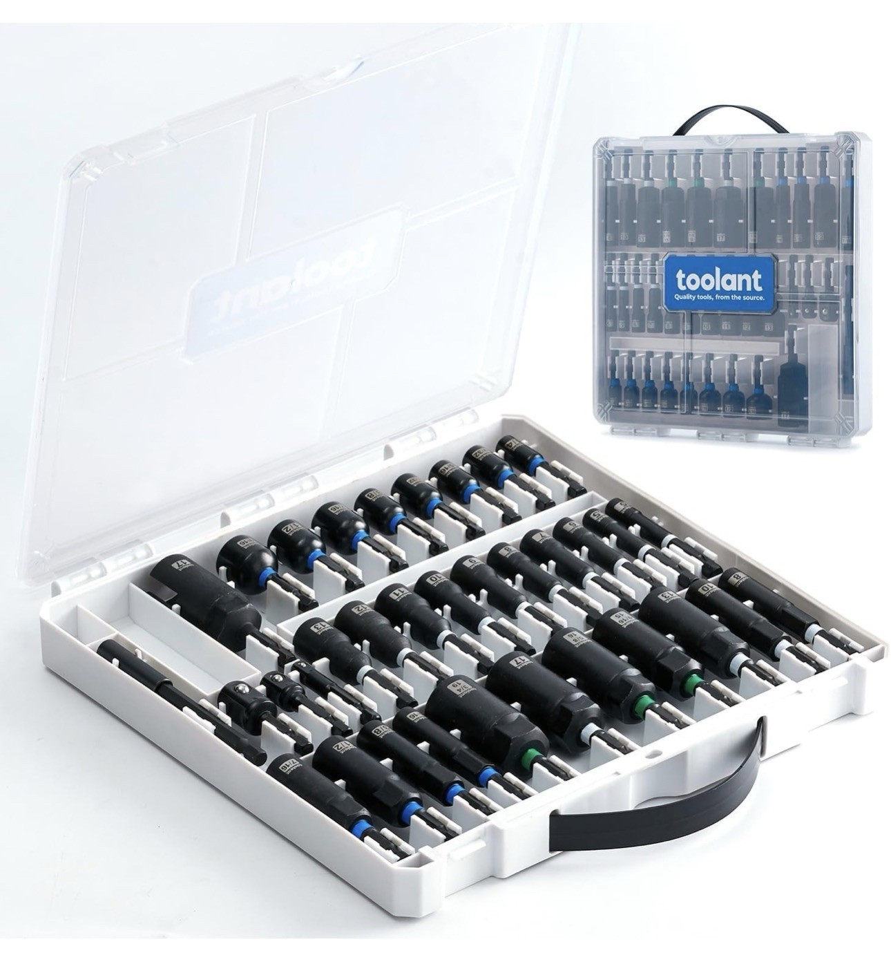 TOOLANT Impact Magnetic Nut Driver Set - 34pcs - Impact Driver Bit Set In Case