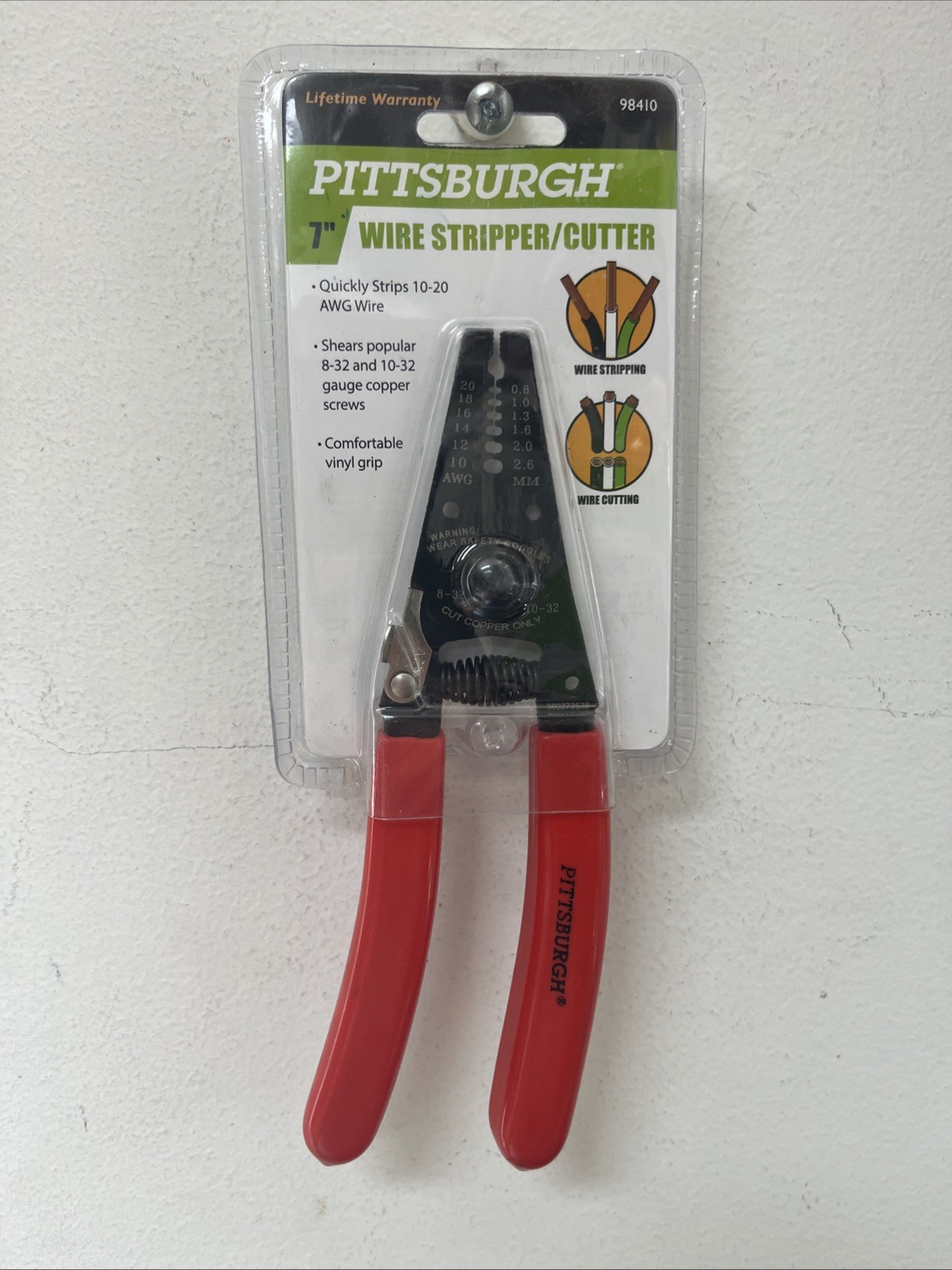 7 inch Wire Stripper with Cutter Carbon Steel PVC Grip - PITTSBURGH 98410