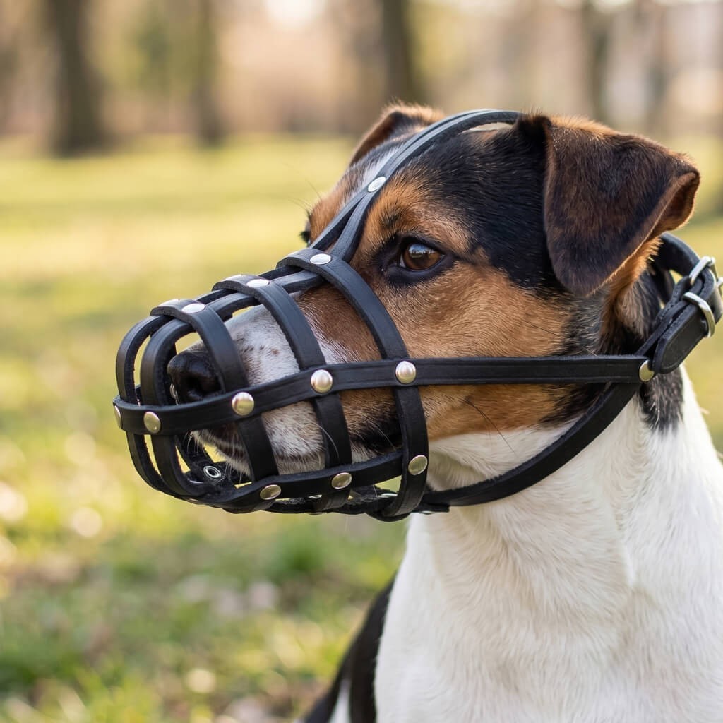 Leather Dog Muzzle for Jack Russell and other similar dog's