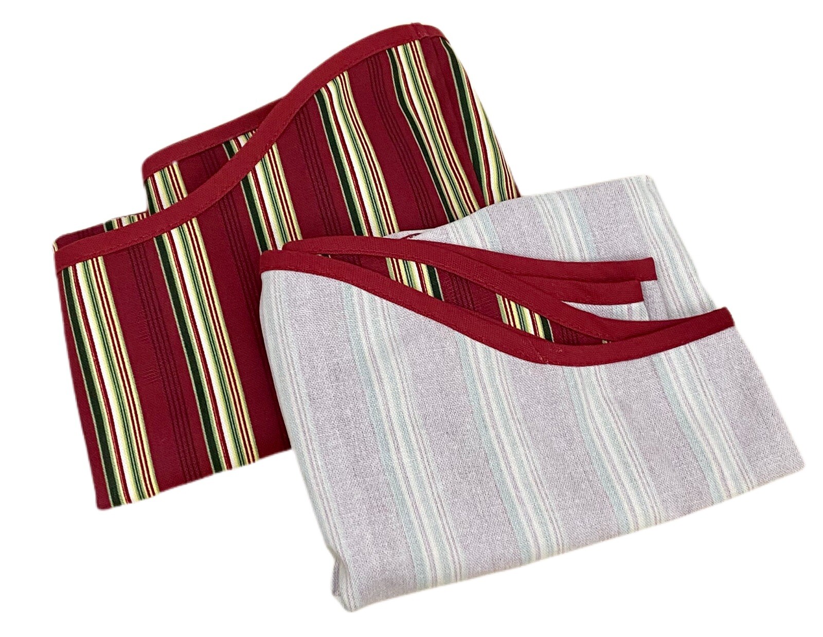 Longaberger Baskets Holiday Stripe Liners for Greetings Basket Set of 2