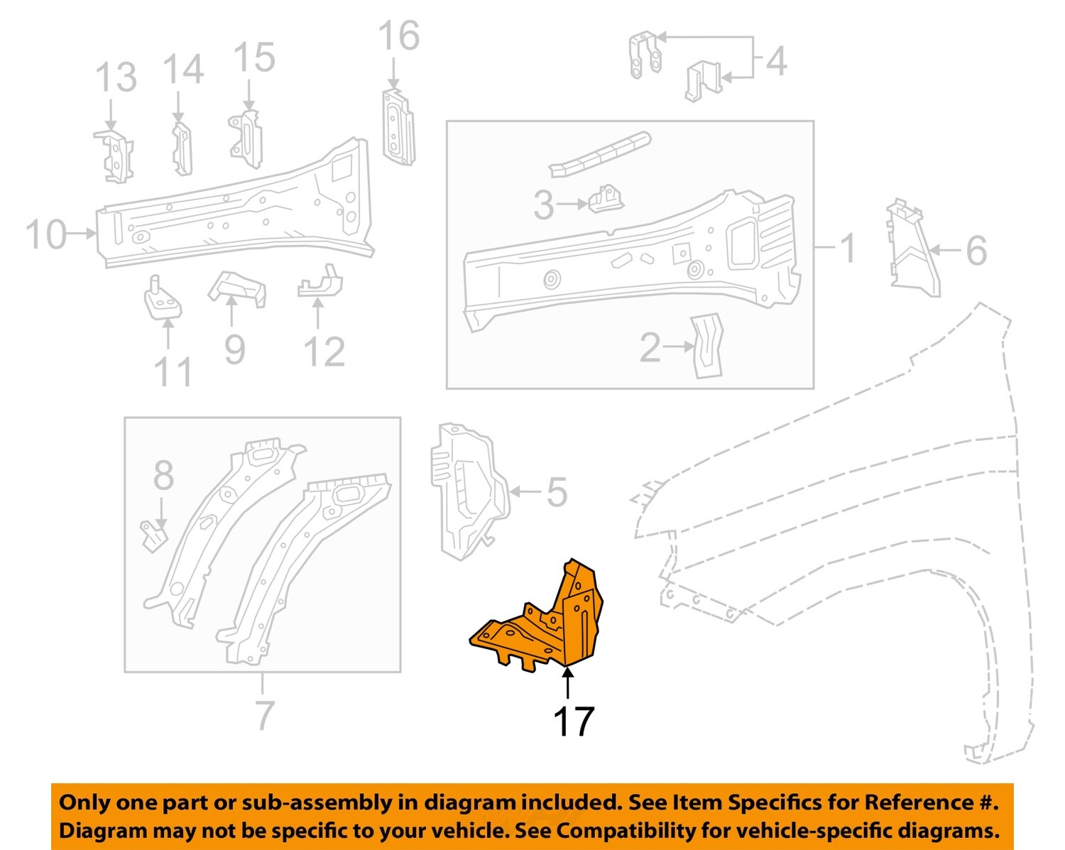 GM OEM 19-23 Silverado 1500 LD Fender Fender Components-Bracket 84455535