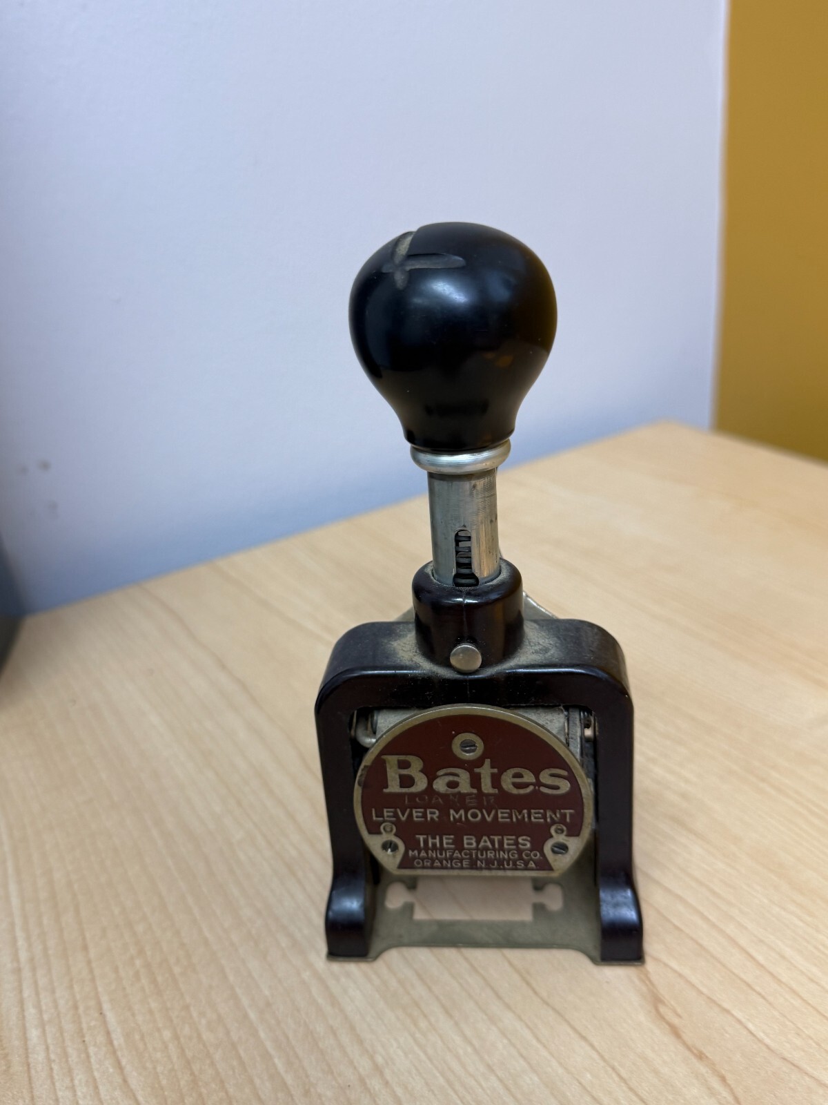 Vintage Bates Numbering Machine Standard Movement 6 Wheels Style E