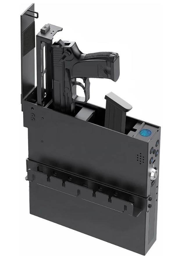 Biometric Gun Safe for Handgun - Upward Eject Pistol Safe with Fingerprint & ...