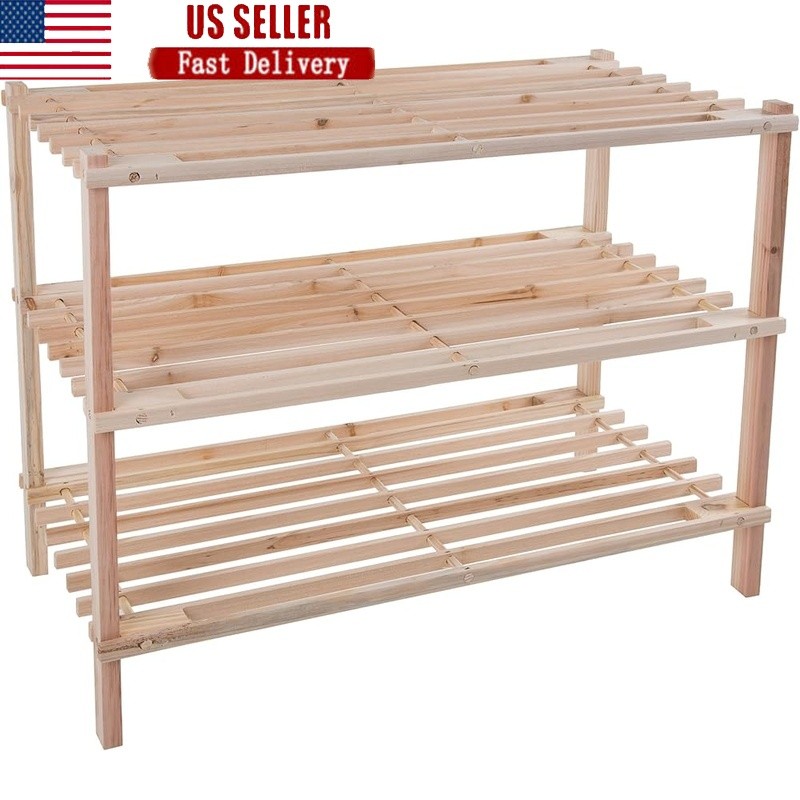 3 Tier Shoe Rack Organizer Durable Space Saving Storage Sneakers Boots New