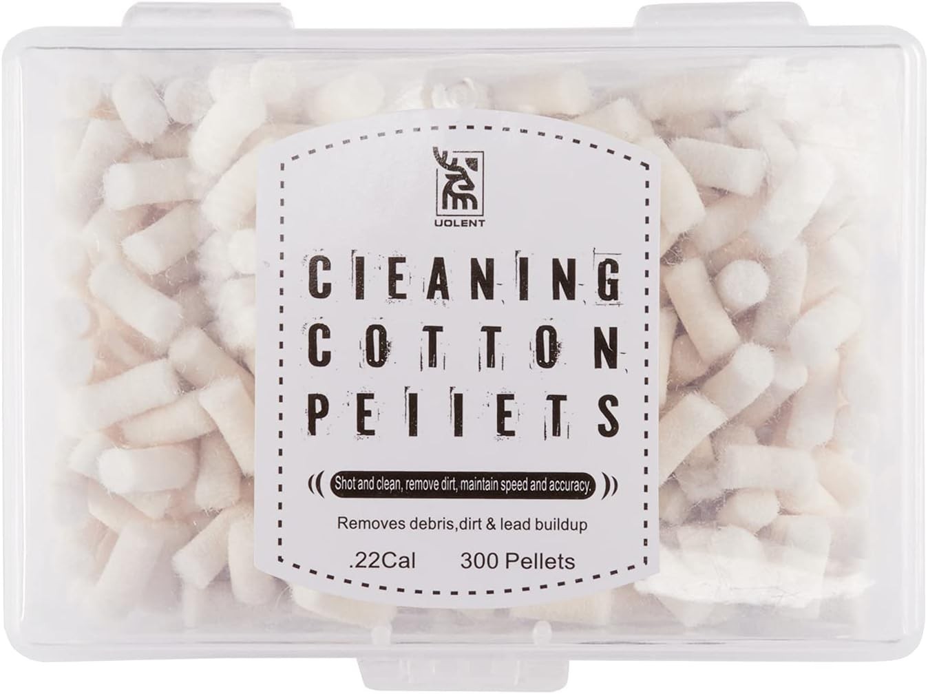 High-Density Wool Cleaning Pellets for .22 Caliber – 300 Count with Storage Box