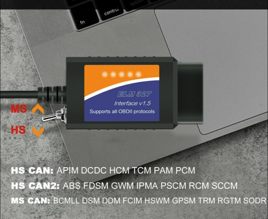 OBD2 Scanner ELM327 Software USB Diagnostic Tool Cable Adapter for Ford FORscan