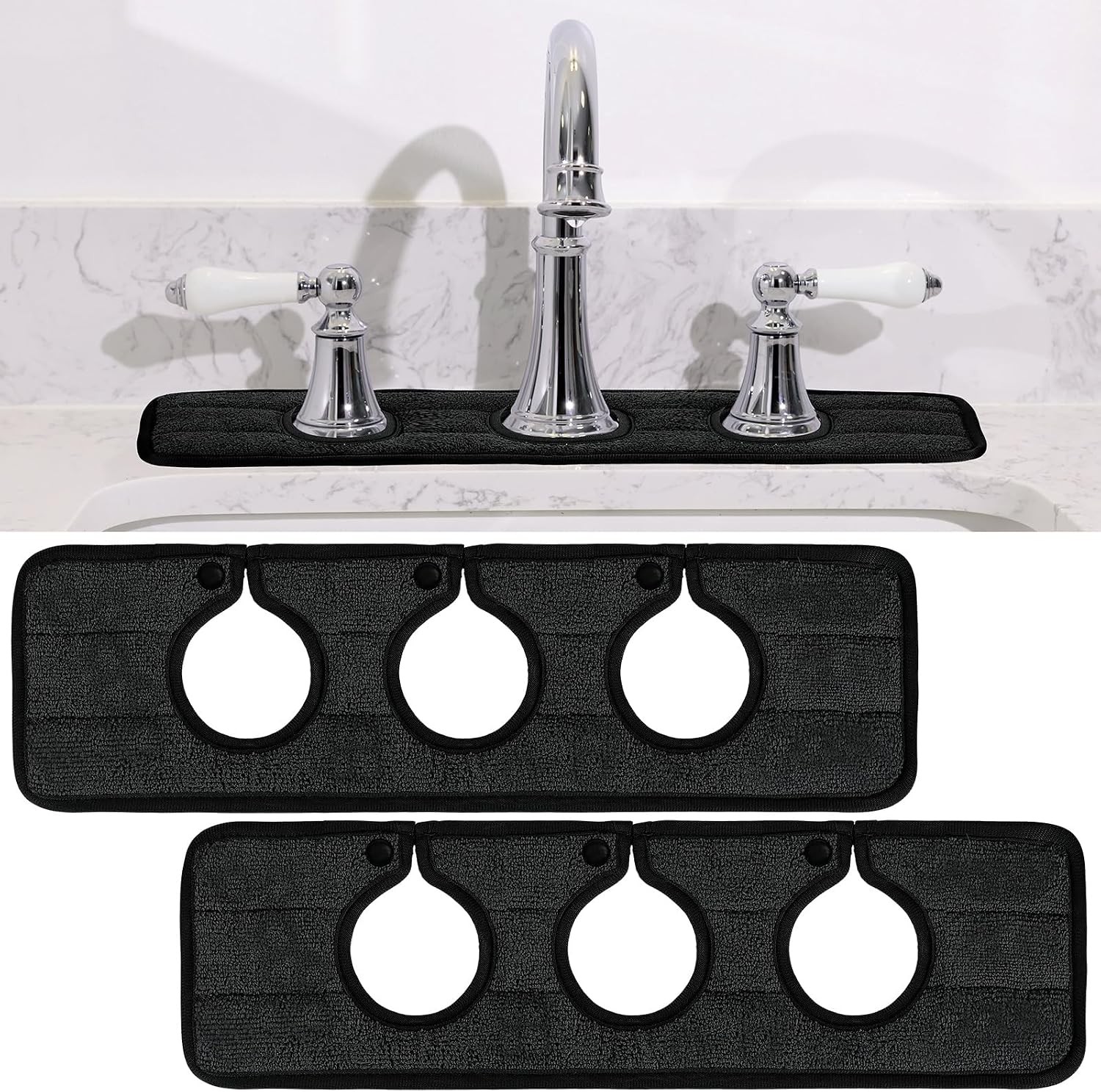 2 Pcs Faucet Mat for Kitchen Sink Splash Guard for Kitchen Sink Faucet Dish