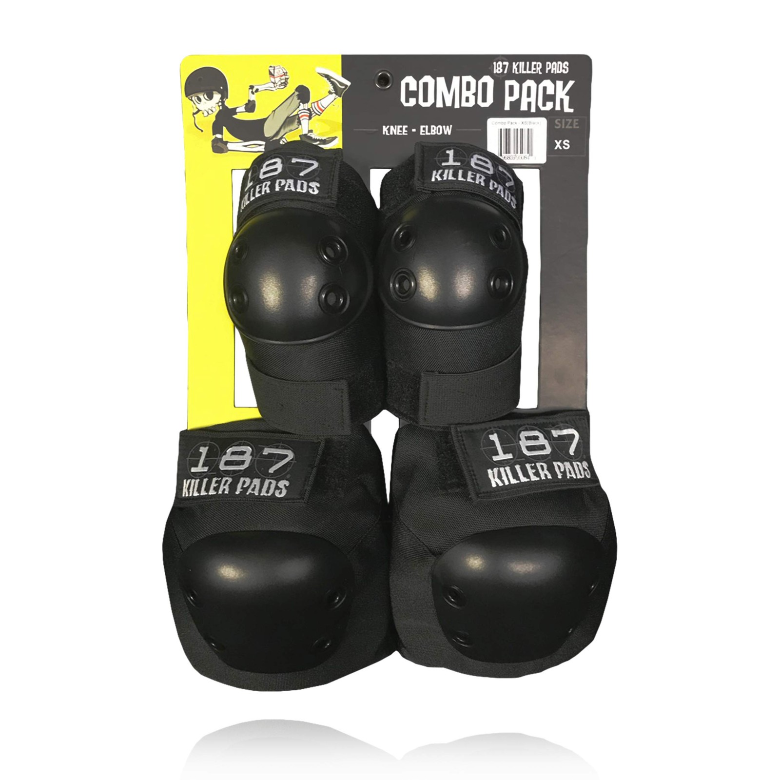 187 Killer Pads Knee Pads Elbow Pads Combo Pack Black Small/Medium