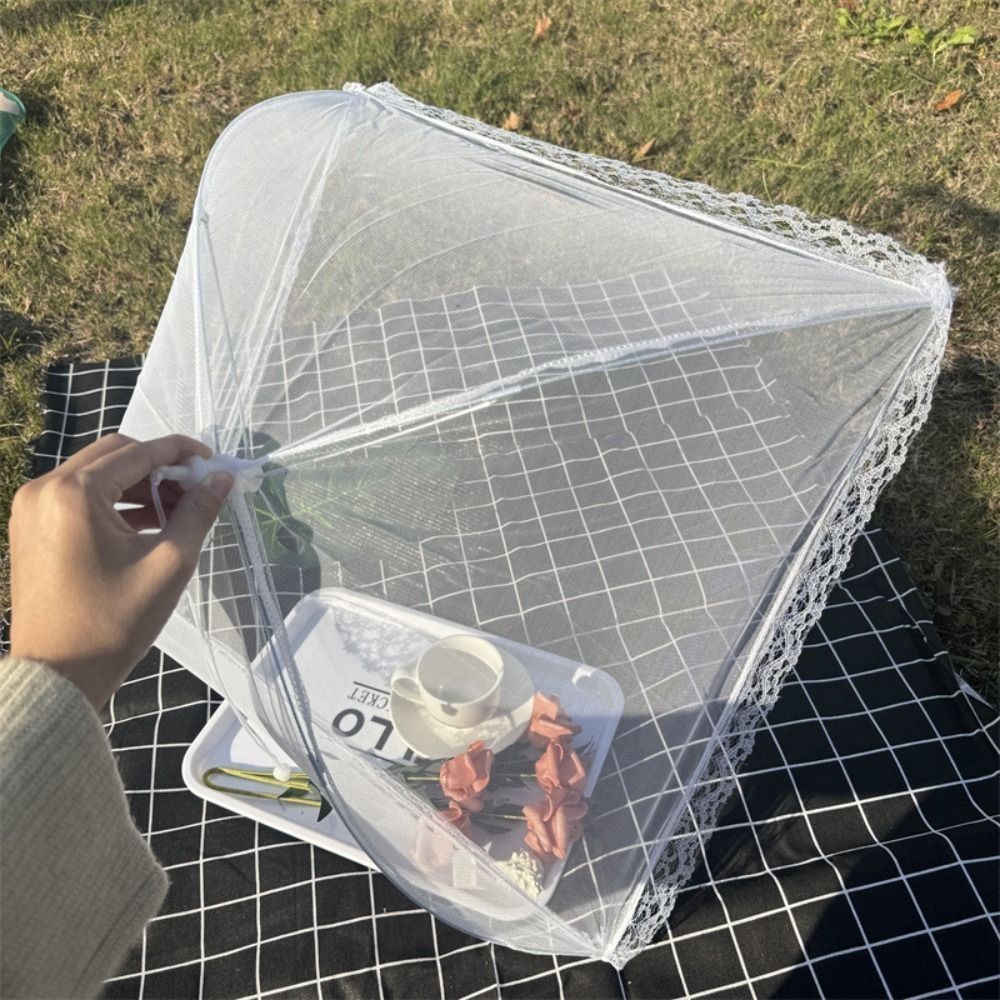 Breathable Dining Table Mesh Cover Foldable Vegetable Cover Umbrella