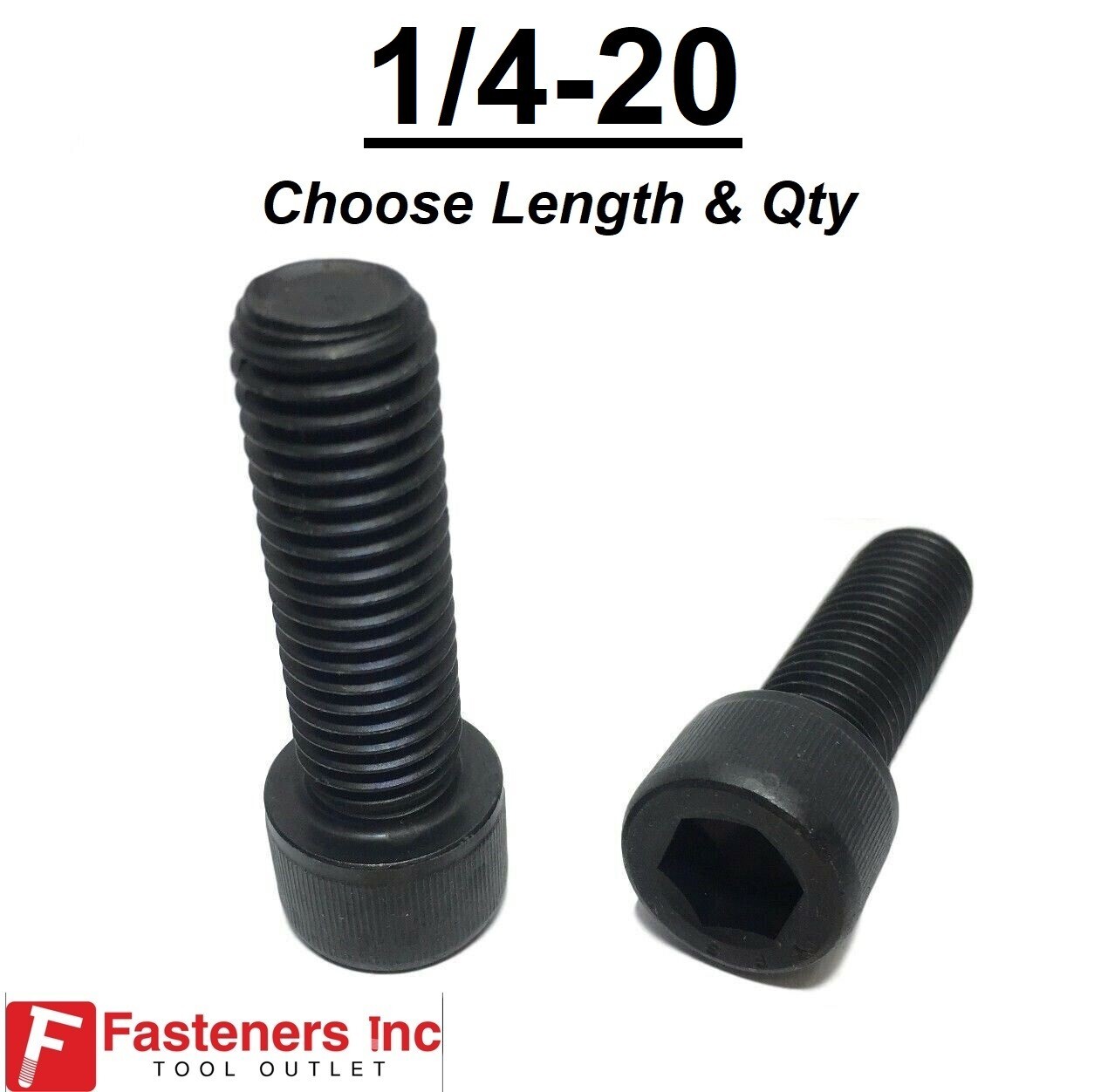 1/4-20 Socket Head Cap Screws Allen Black Oxide 12.9 (CHOOSE LENGTH & QTY)