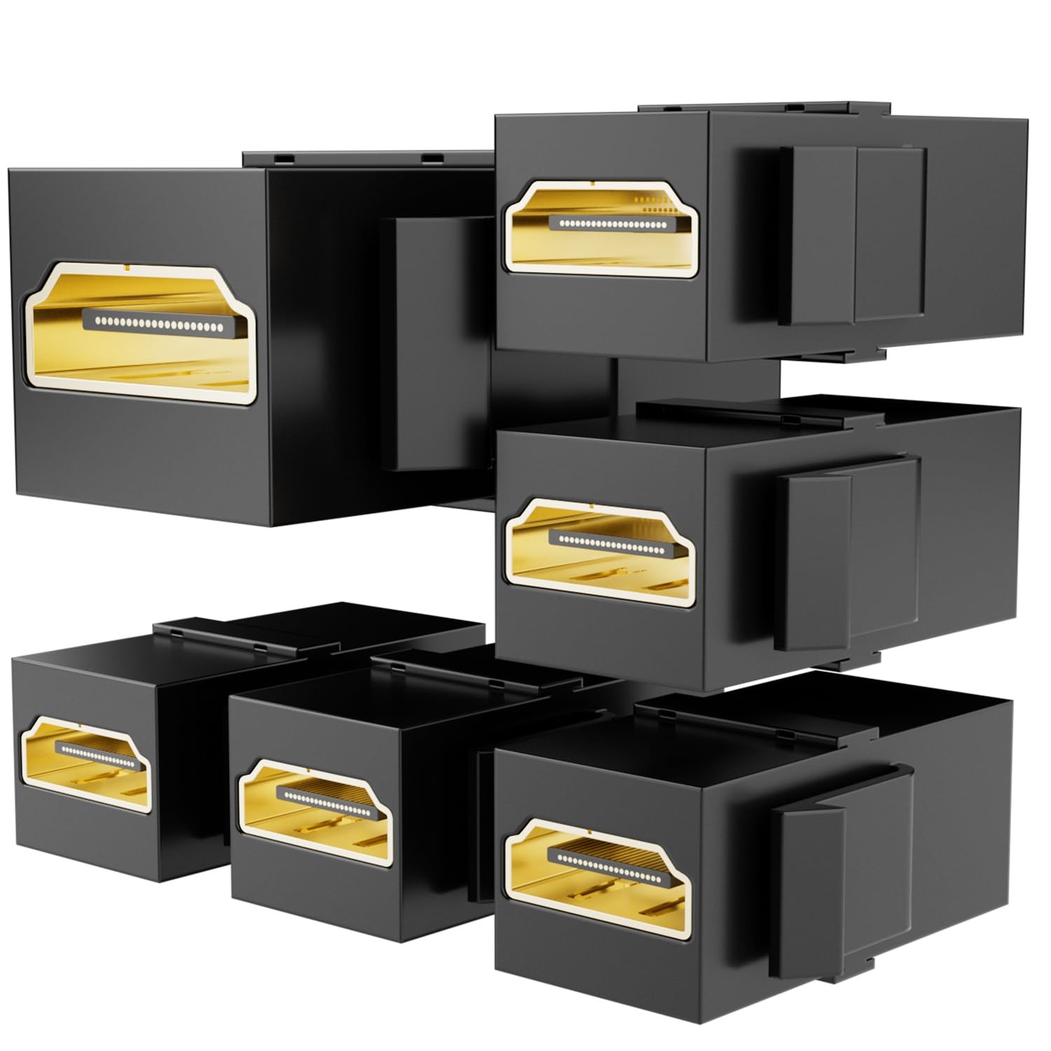 PANPEO 6-Pack HDMI Keystone, Keystone Jack 4K Female to 6 Pack - Black
