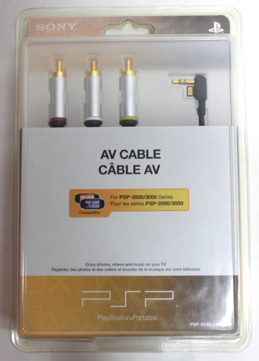Sony OEM AV Cable For PSP 2000/3000 Series Gold Variant BRAND NEW!