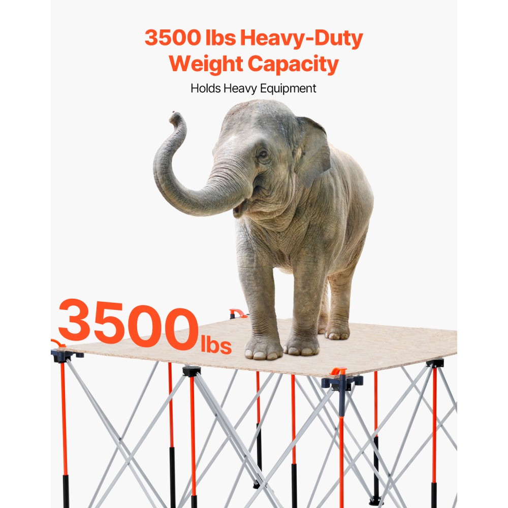 Portable Folding Workstand 3500lb Capacity Orange Aluminum Stand