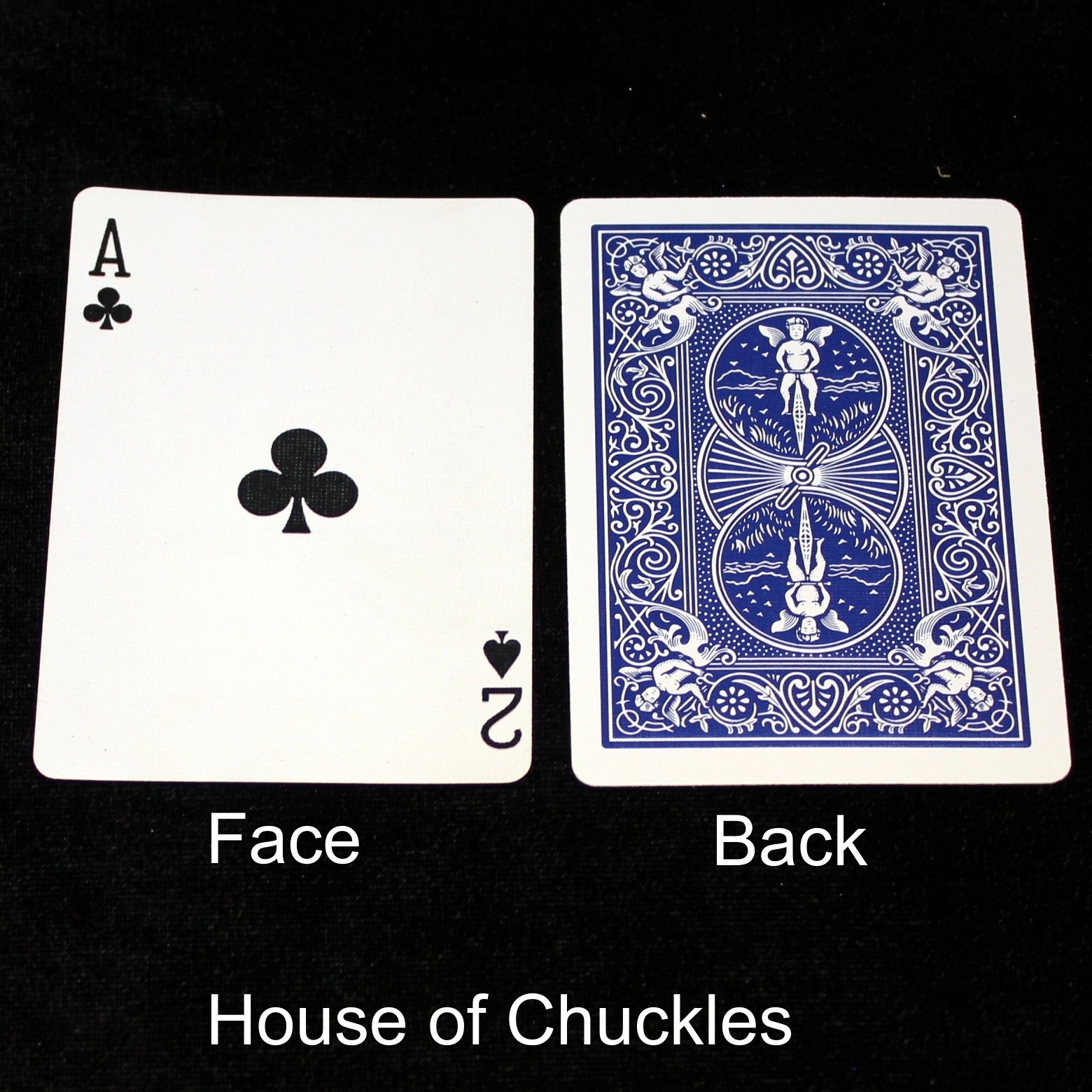 Ace of Clubs / 2 of Spades - Mis-Indexed, Bicycle Printed Gaff Card, Blue