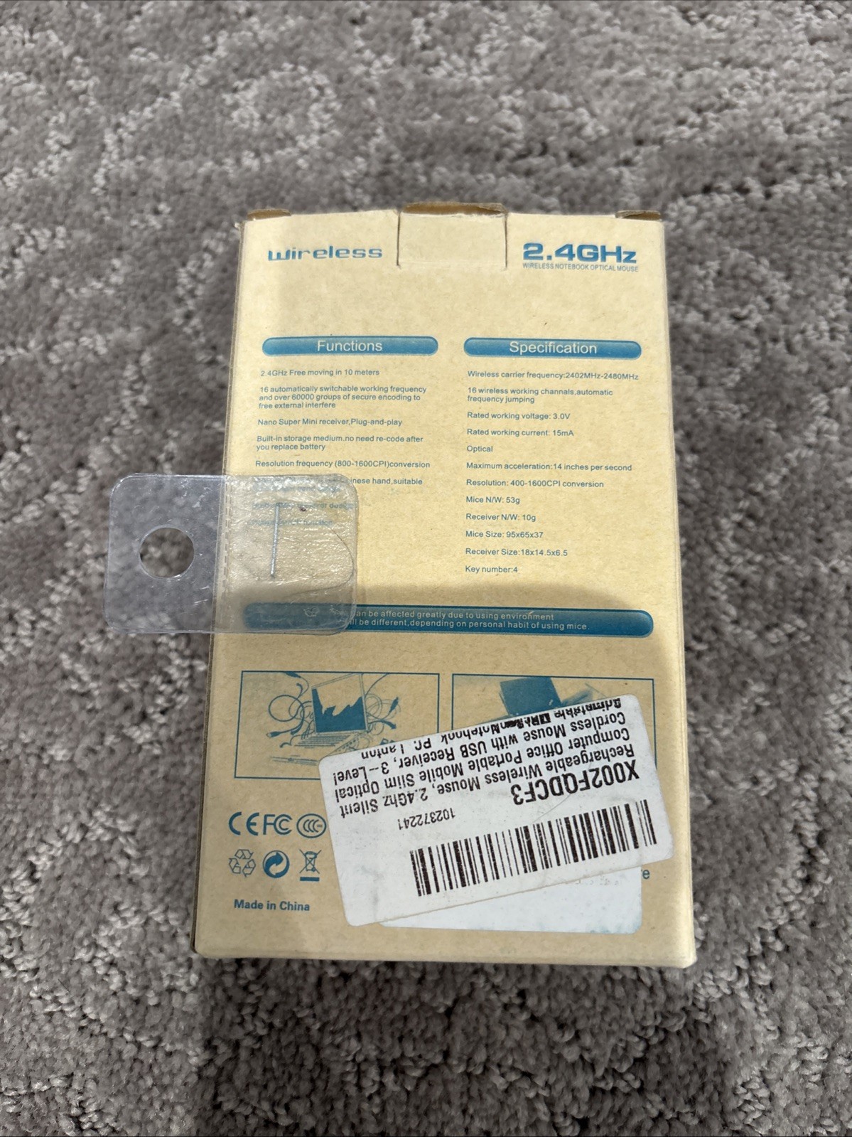 Wireless Notebook Optical Mouse ABL102 2.4GHz New