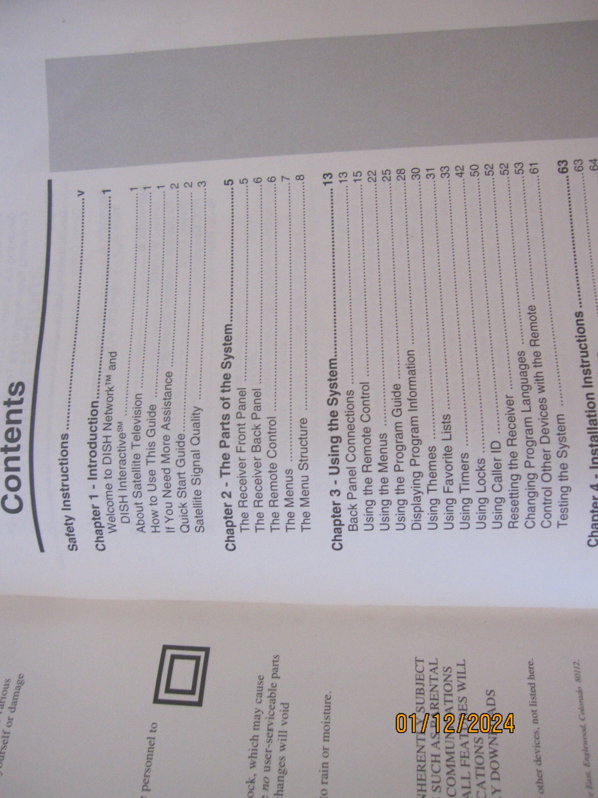 DishPro Satellite System User's Guide # 115635, copyright 2002 book PREOWNED