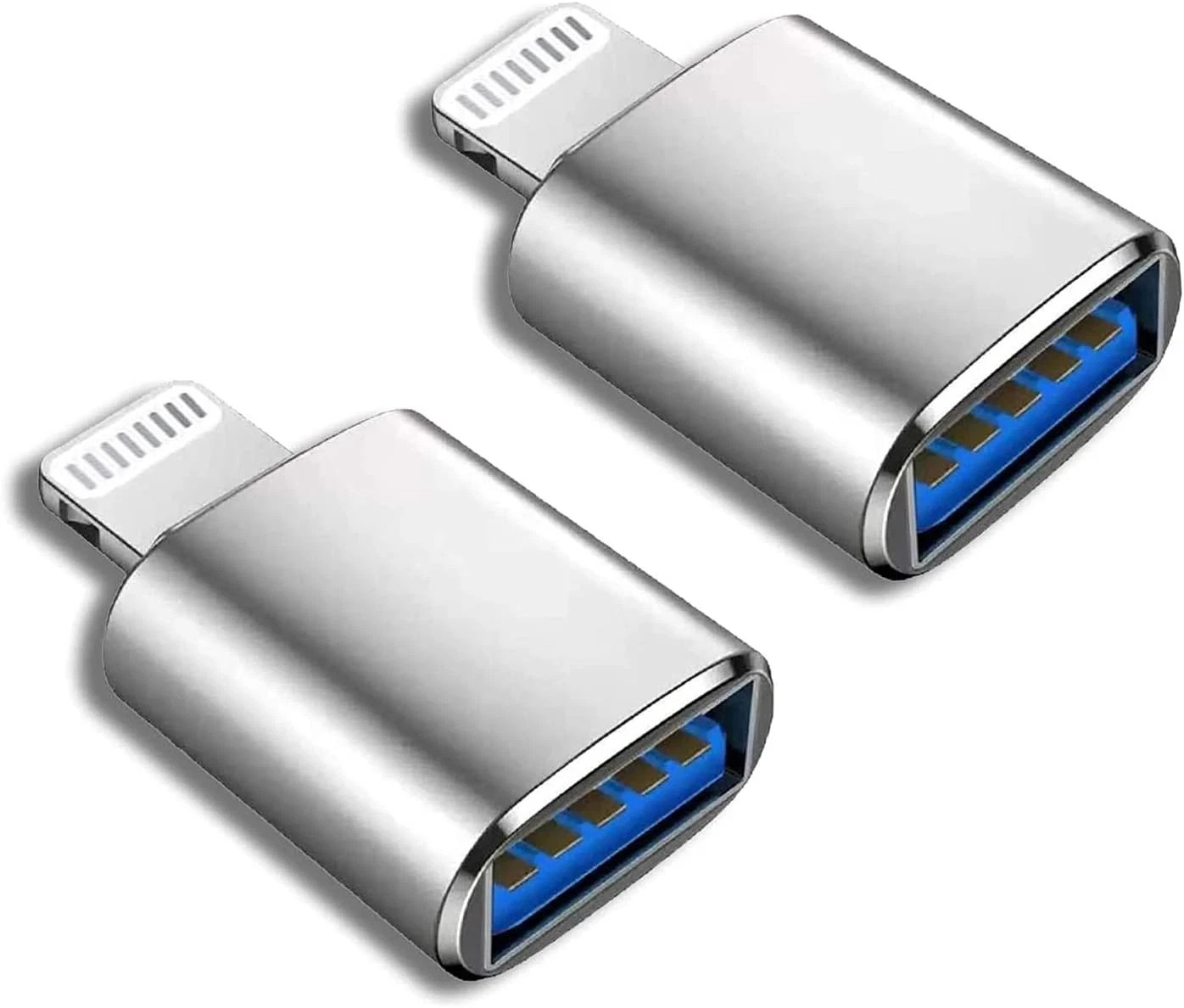(Apple Mfi Certified) Lightning Male to USB Female Camera Adapter,2 Pack Portabl