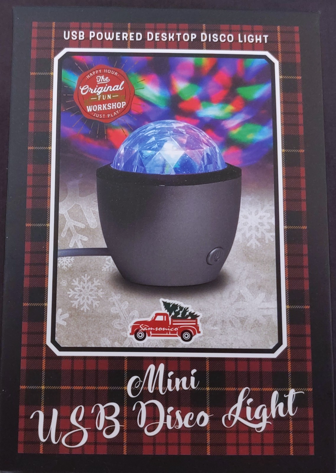 Mini Multi-color LED Disco Ball Light USB Cord Silver & White