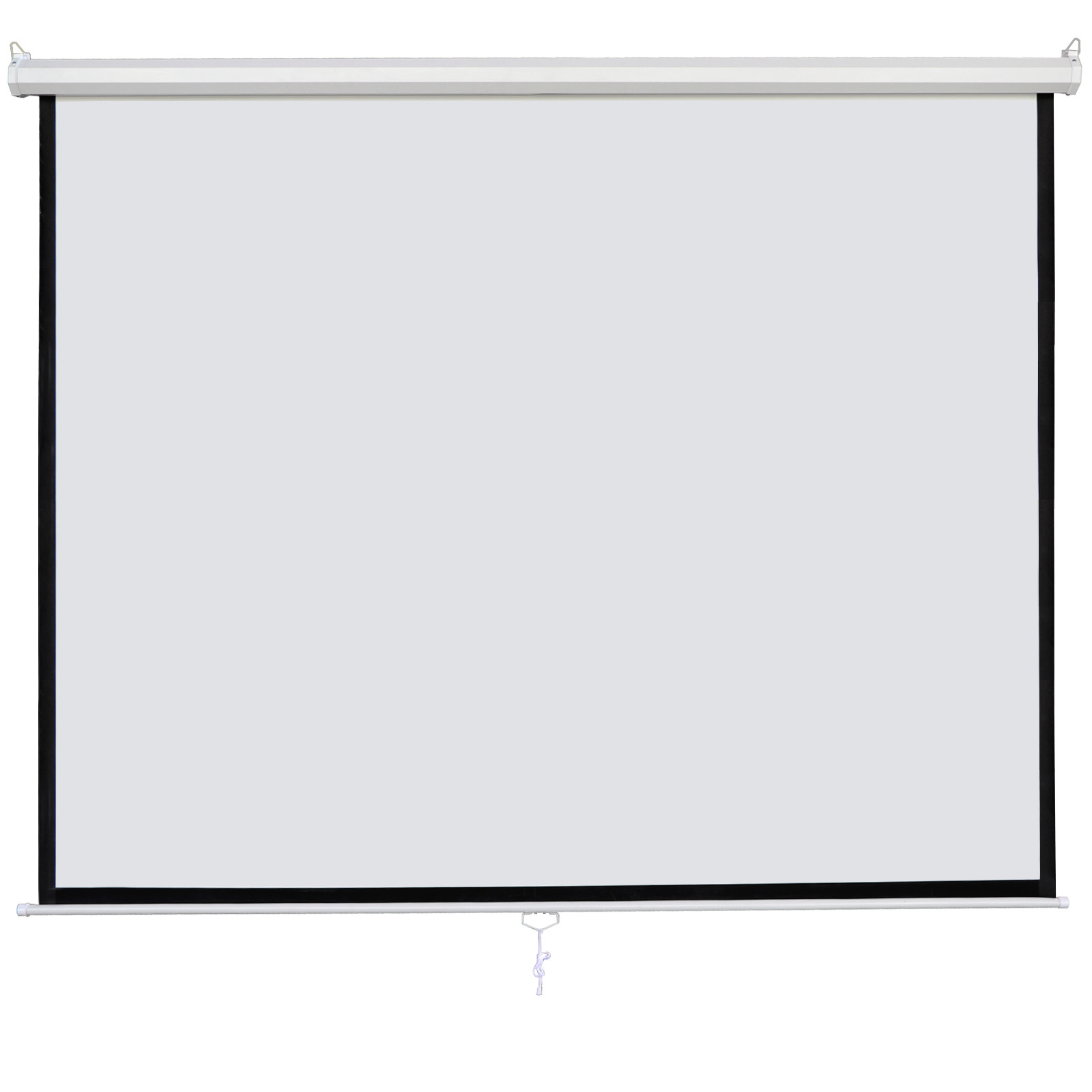 120"1:1 Projection Projector Screen Manual Pull Down Matte HD Movie Theater Home