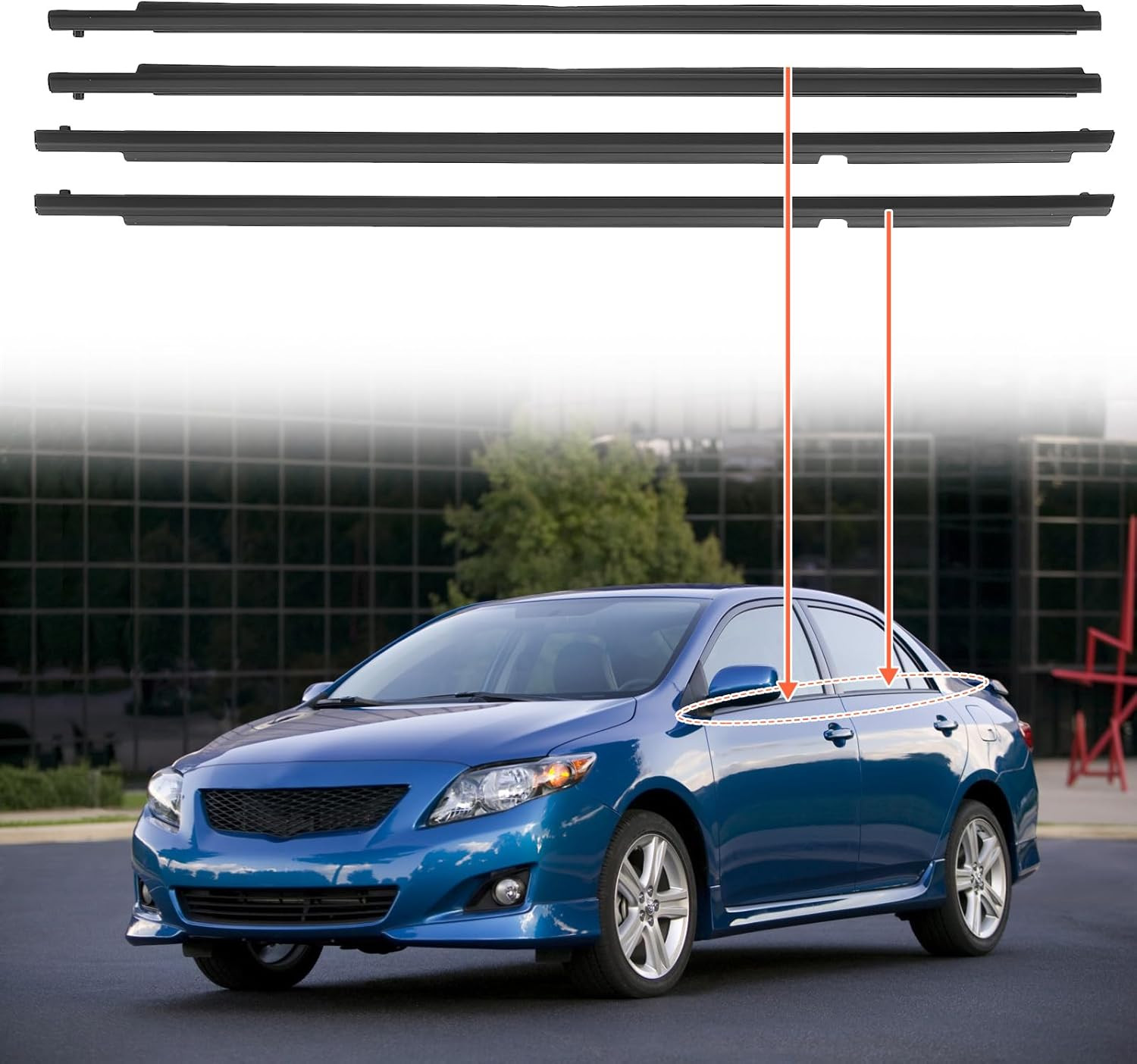 Weatherstrip Window Seal Car Window Moulding Trim Sweep Felt Seal Kit Fit for To