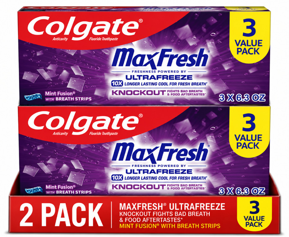 ( 2 pack ) MaxFresh Knockout Mint Toothpaste, 3 Pack, 6.3 oz