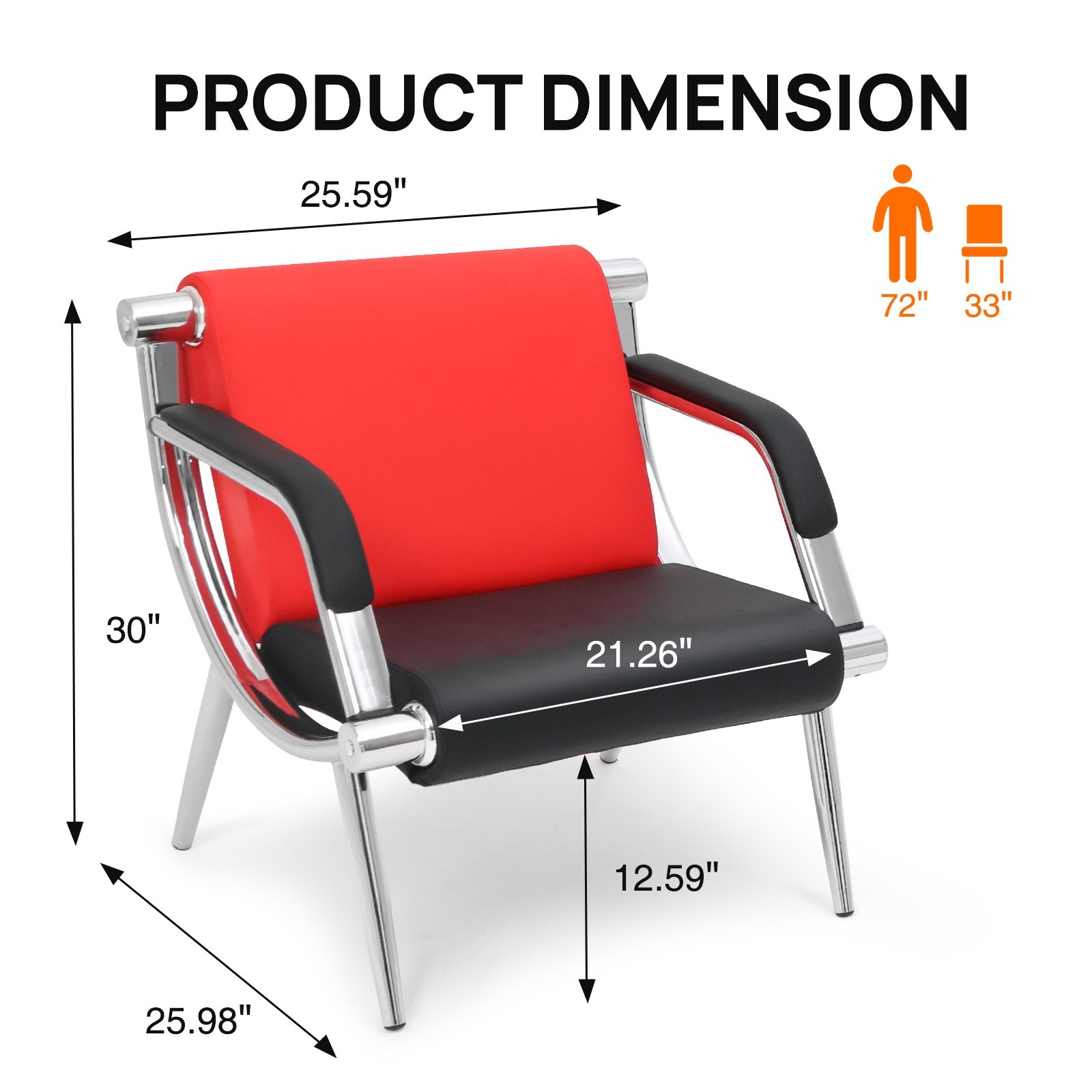 2 Sets of Waiting Room Chair Reception Seat Bench PU Leather Waiting Chair Sofa
