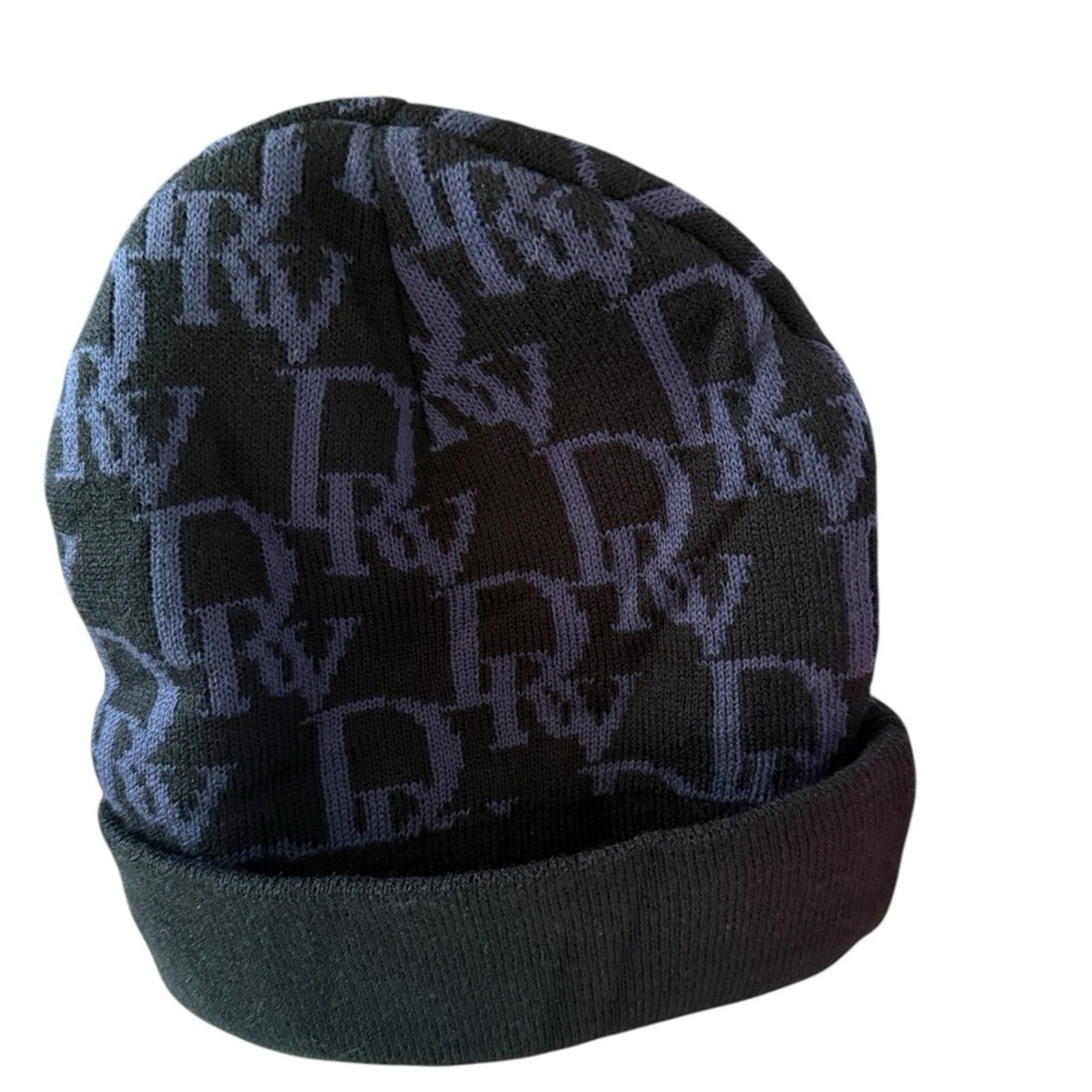 DRVWY Black Knit One Size Beanie 100% Acrylic Hand Wash Cold Weather Stretch