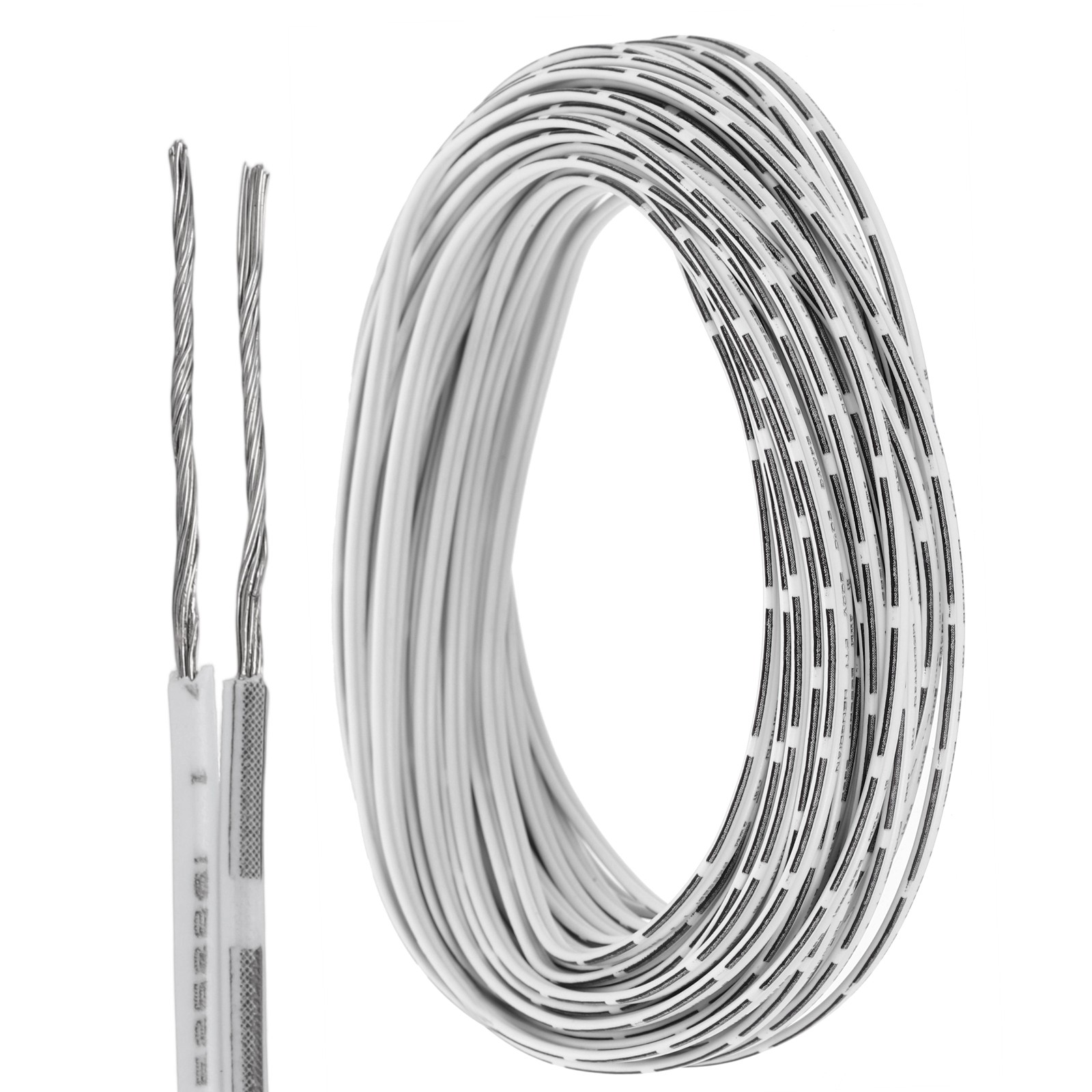 50ft Universal Garage Door Wire, 24AWG 2 Conductor Door Bell Wire, Black