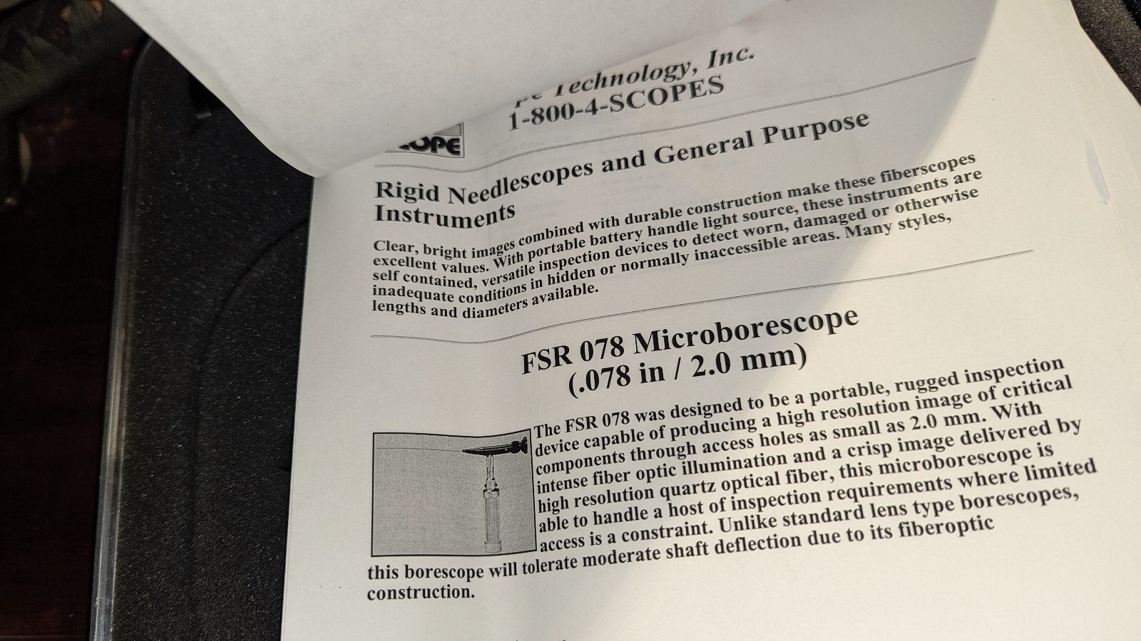 Scope Technology Fiberscope w Case & Light Source