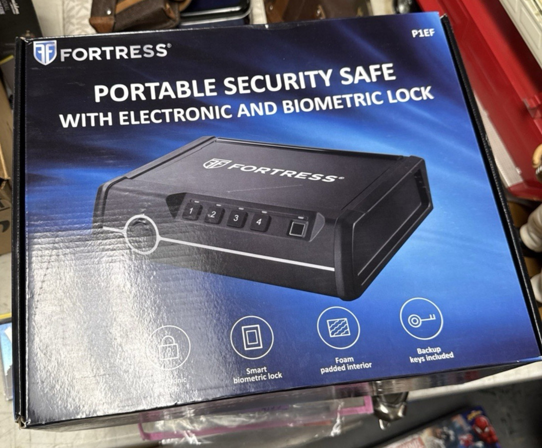Fortress P1EF portable security safe with electronic and biometric lock