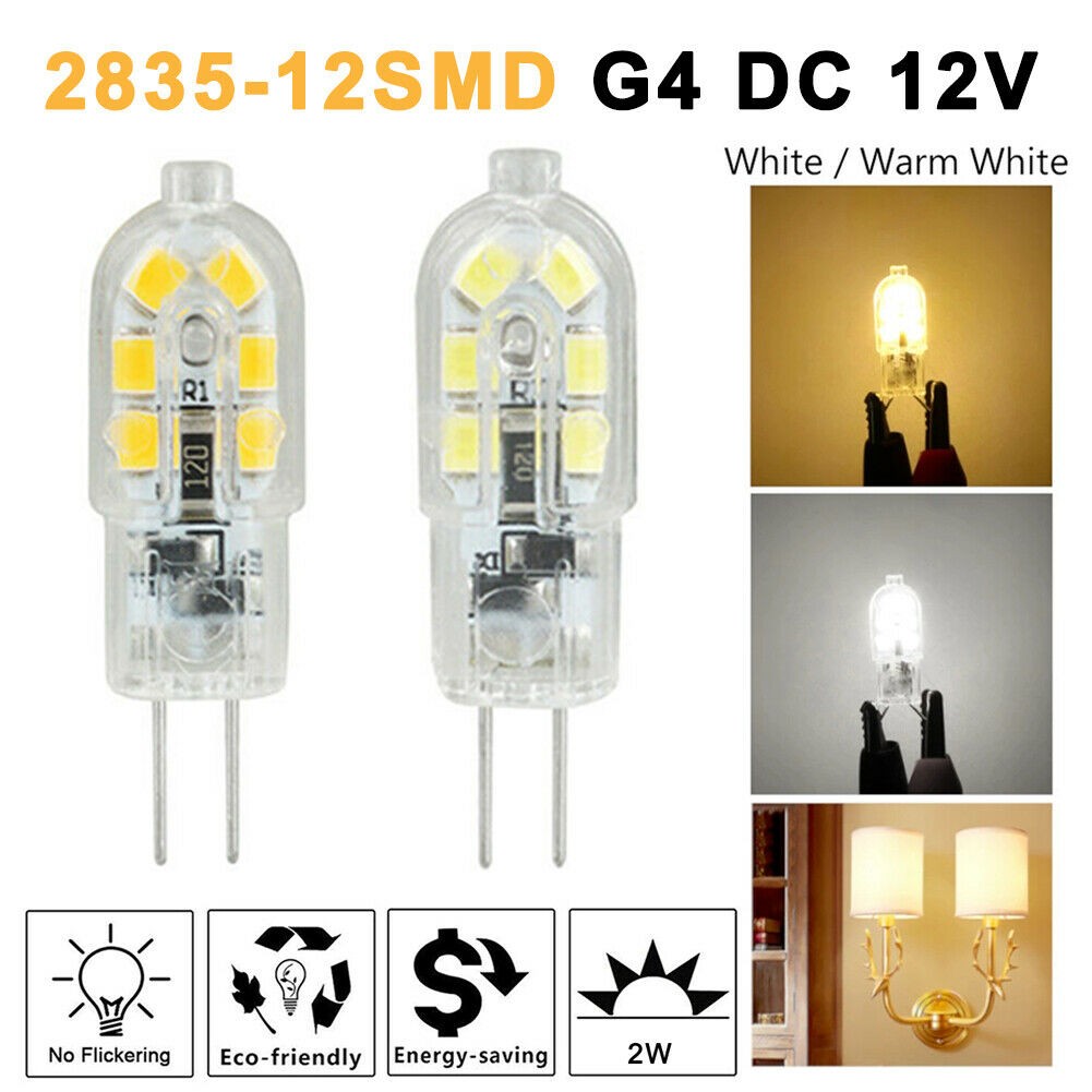 10/20/50PCS G4 20W 2835 SMD Bi-pin 12 LED Lamp Light Bulb DC12V 6000K White/Warm