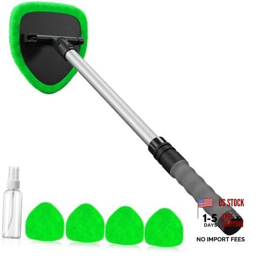 Green Windshield Cleaning Tool - Car Window Cleaner - 4 Green
