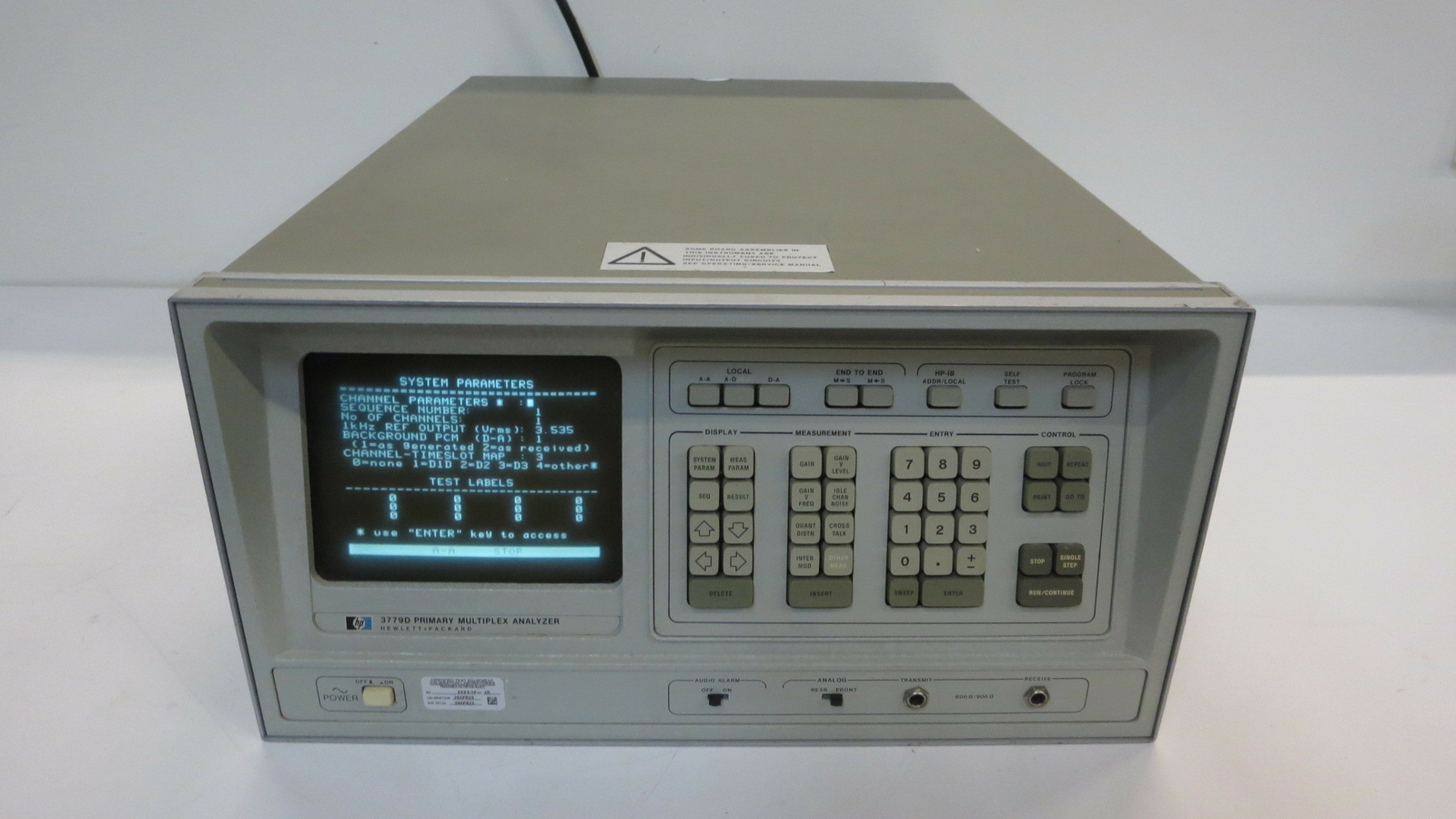HEWLETT-PACKARD 3779D PRIMARY MULTIPLEXER ANALYZER W/ OPTION 003