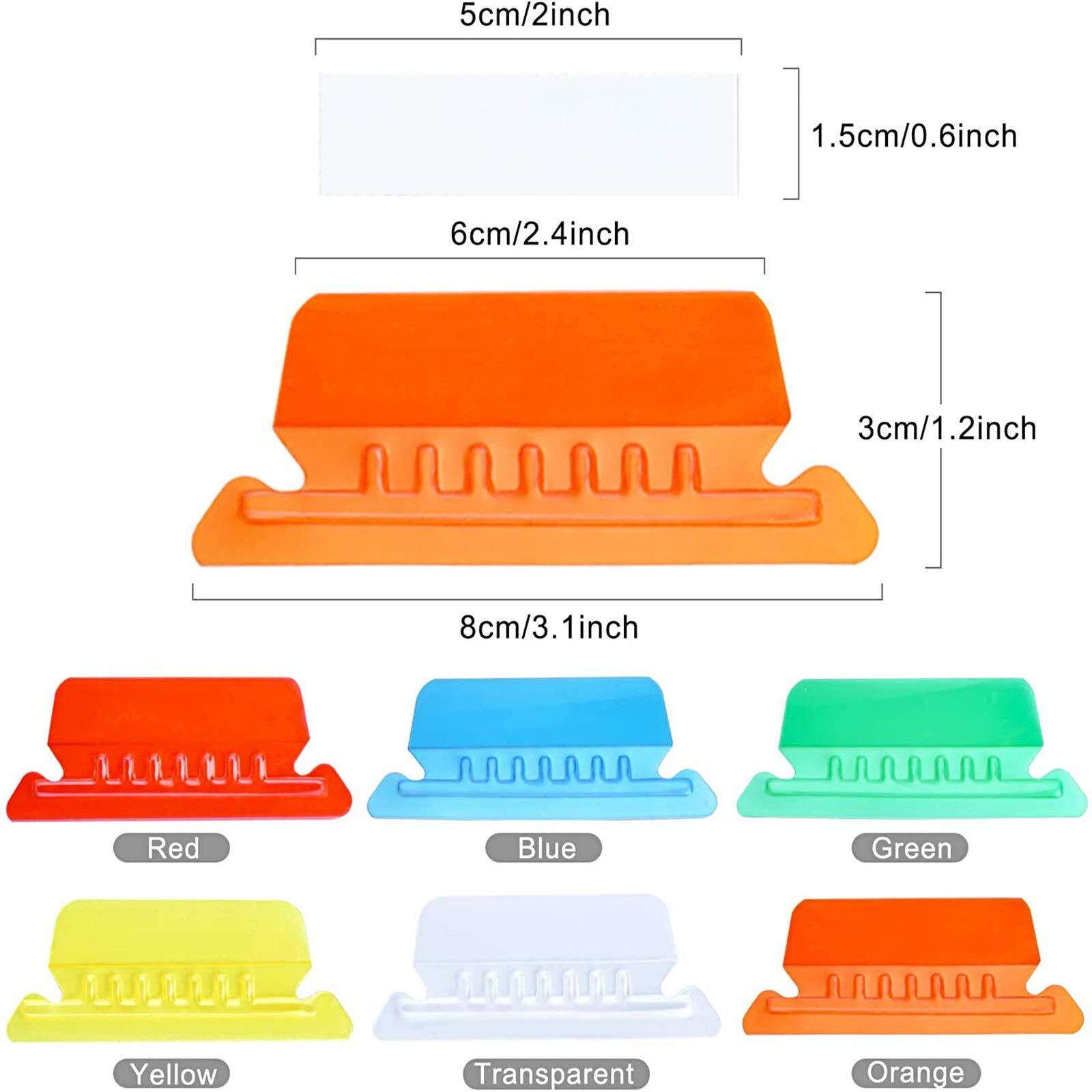 60 Pack Plastic Hanging File Folder Tabs with 120 Blank Paper Inserts