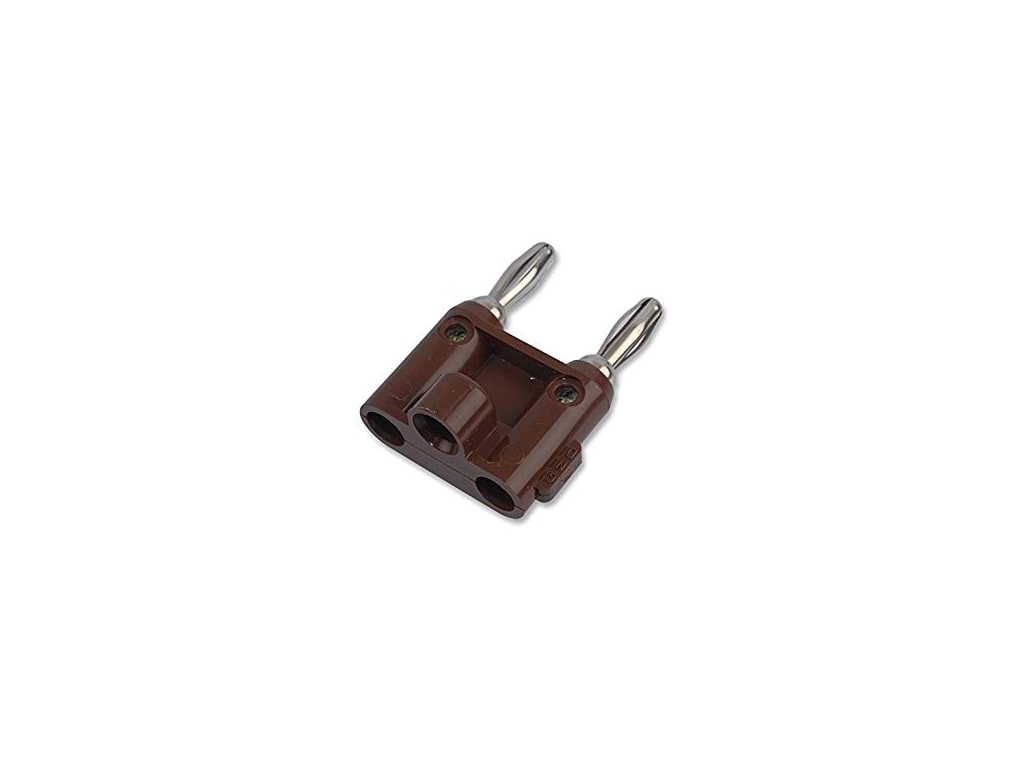 Pomona MDP-1 - Stackable Double Banana Plug with Cable Guide, Solderless, Brown