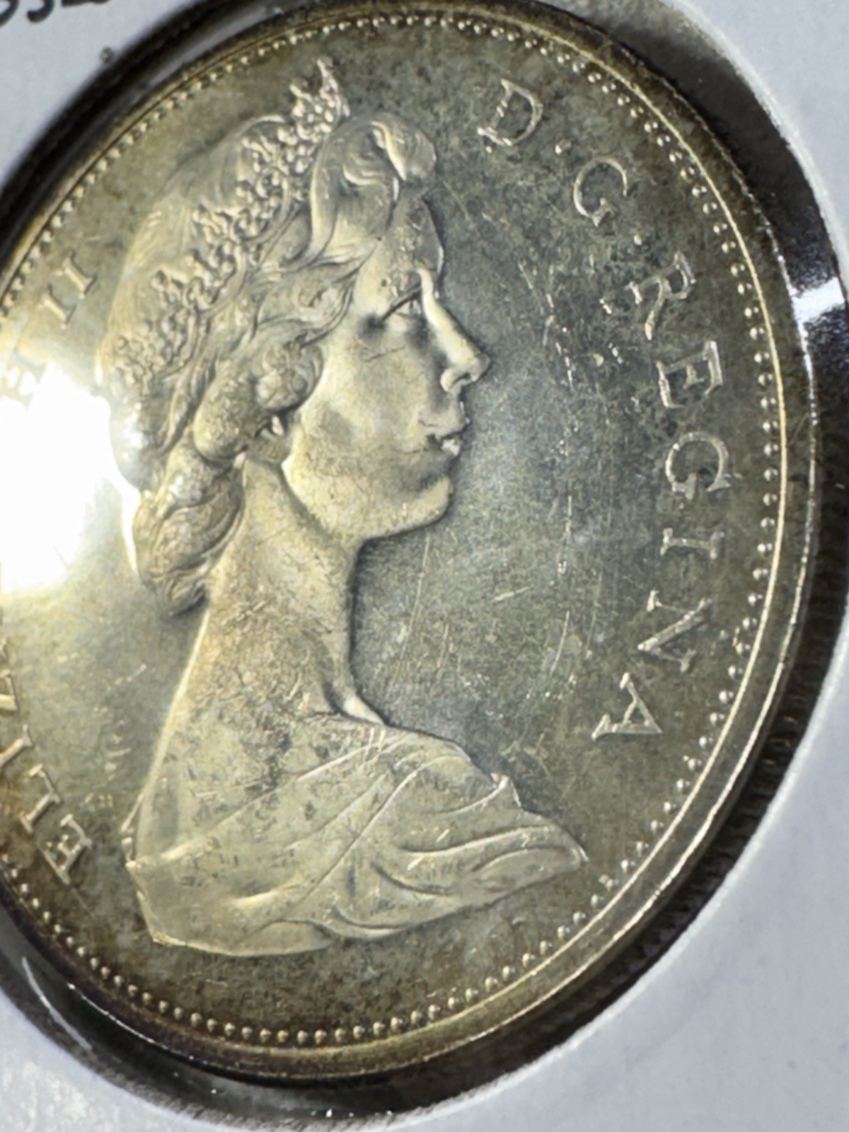 1965 Canada $1 Silver Coin Pointed 5 Small Beads