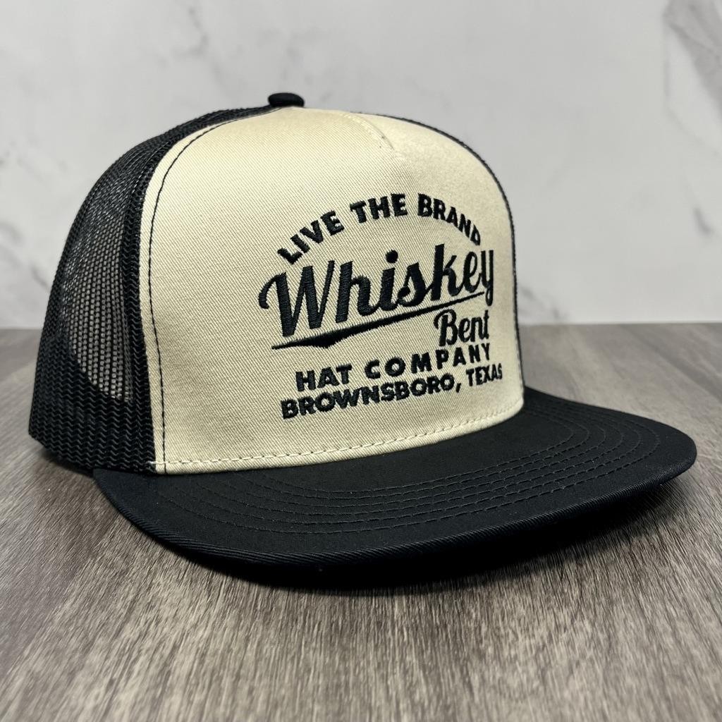 Whiskey Bent Hat Co Cali Tan/Black Trucker Mesh Back Adjustable Snapback