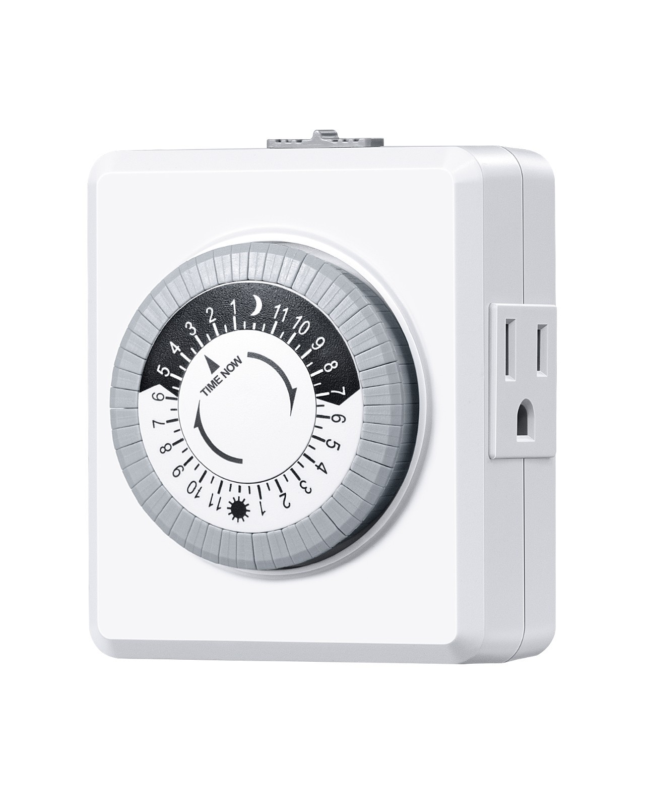 DEWENWILS 24 Hour Mechanical Outlet Timer for Lamps, Christmas Lights, 1-Pack