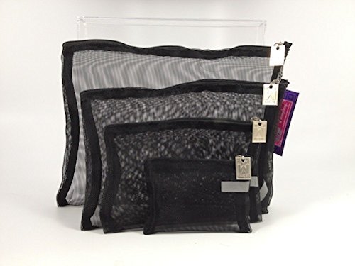 Mirra N Me - Set of 4 Mesh Zipper Bags - Black