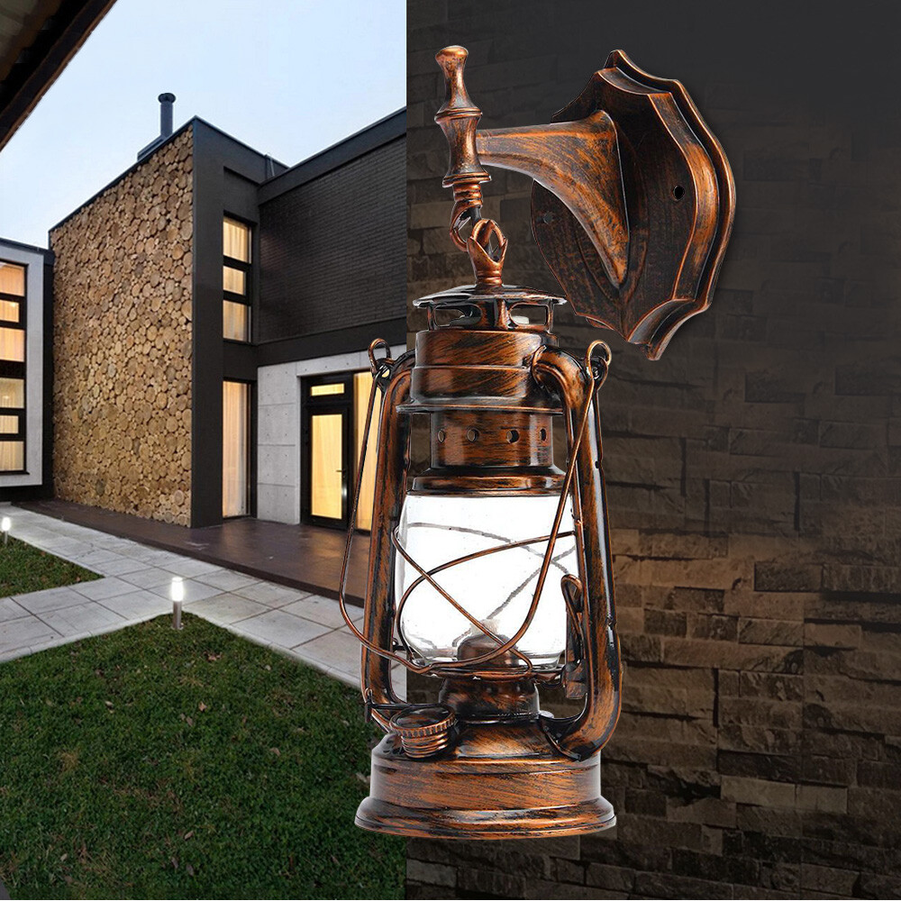 Wall Light Vintage Lantern Sconce Porch Hanging Lamp Fixture Outdoor Bronze NEW