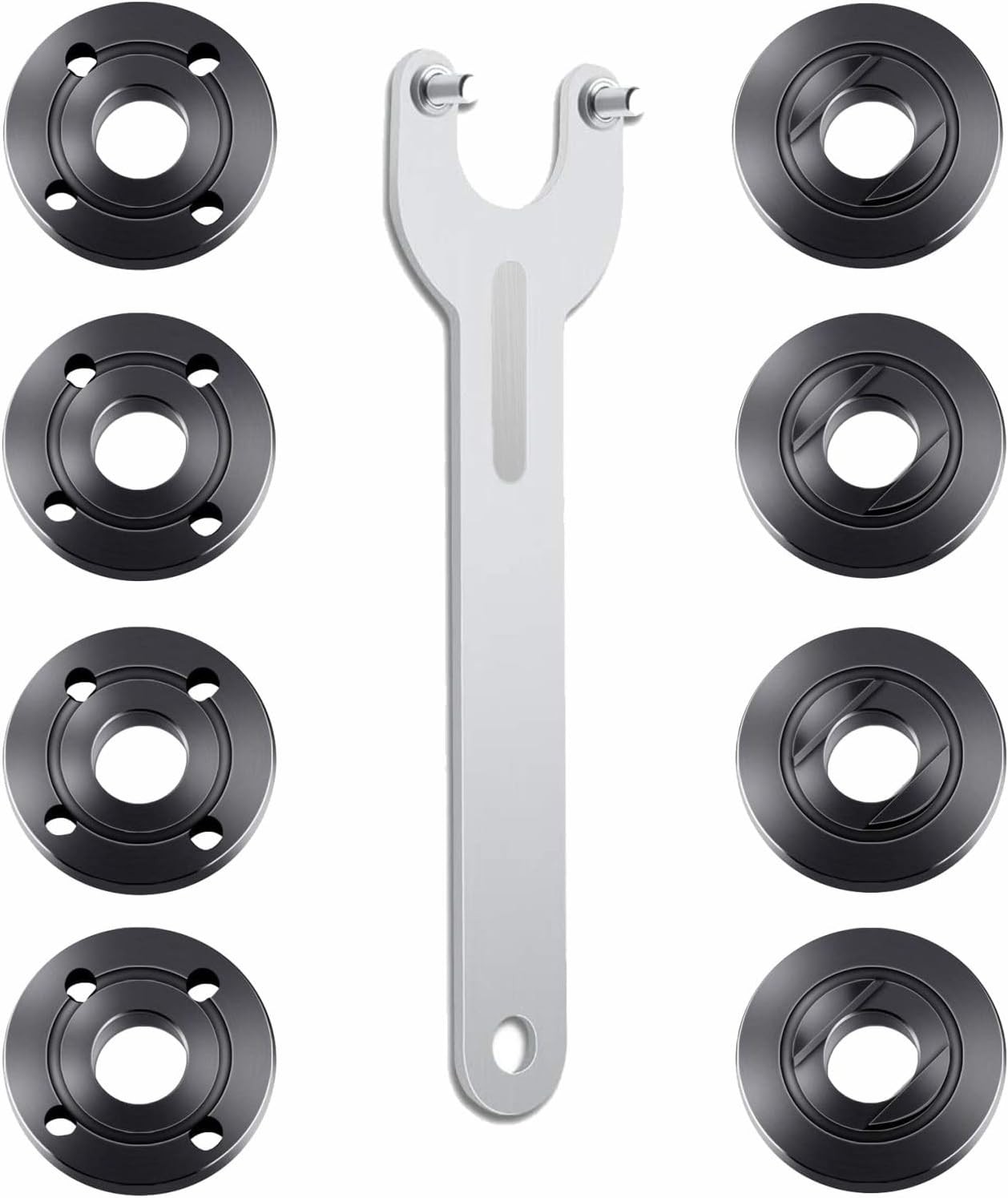 9PCS Angle Grinder Nut Angle Grinder Wrench Kit 5/8-11 Flange Metal Lock Nut for